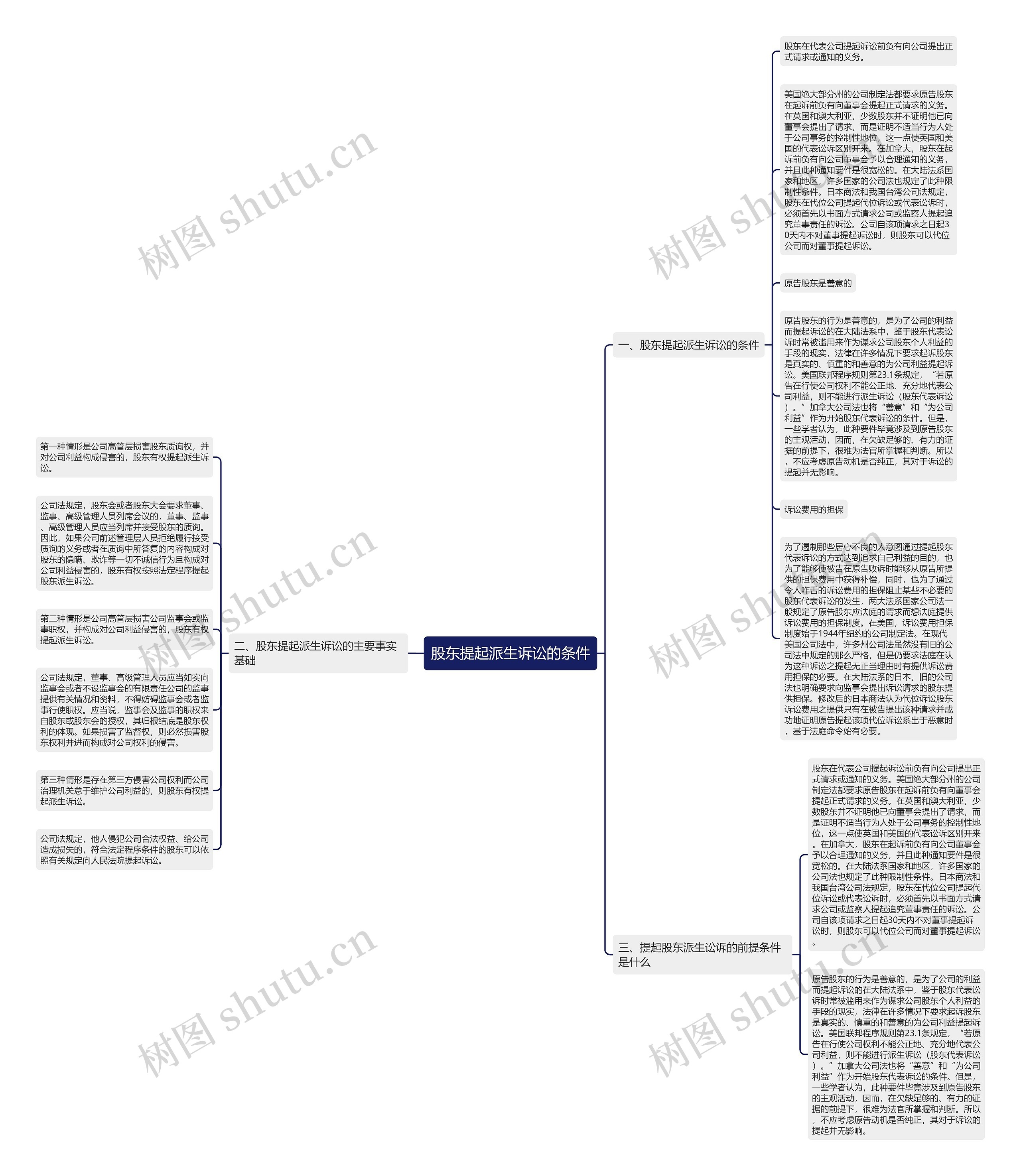 股东提起派生诉讼的条件思维导图