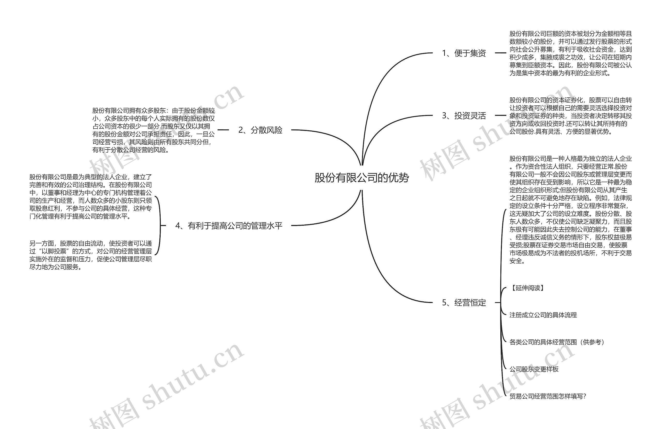 股份有限公司的优势思维导图