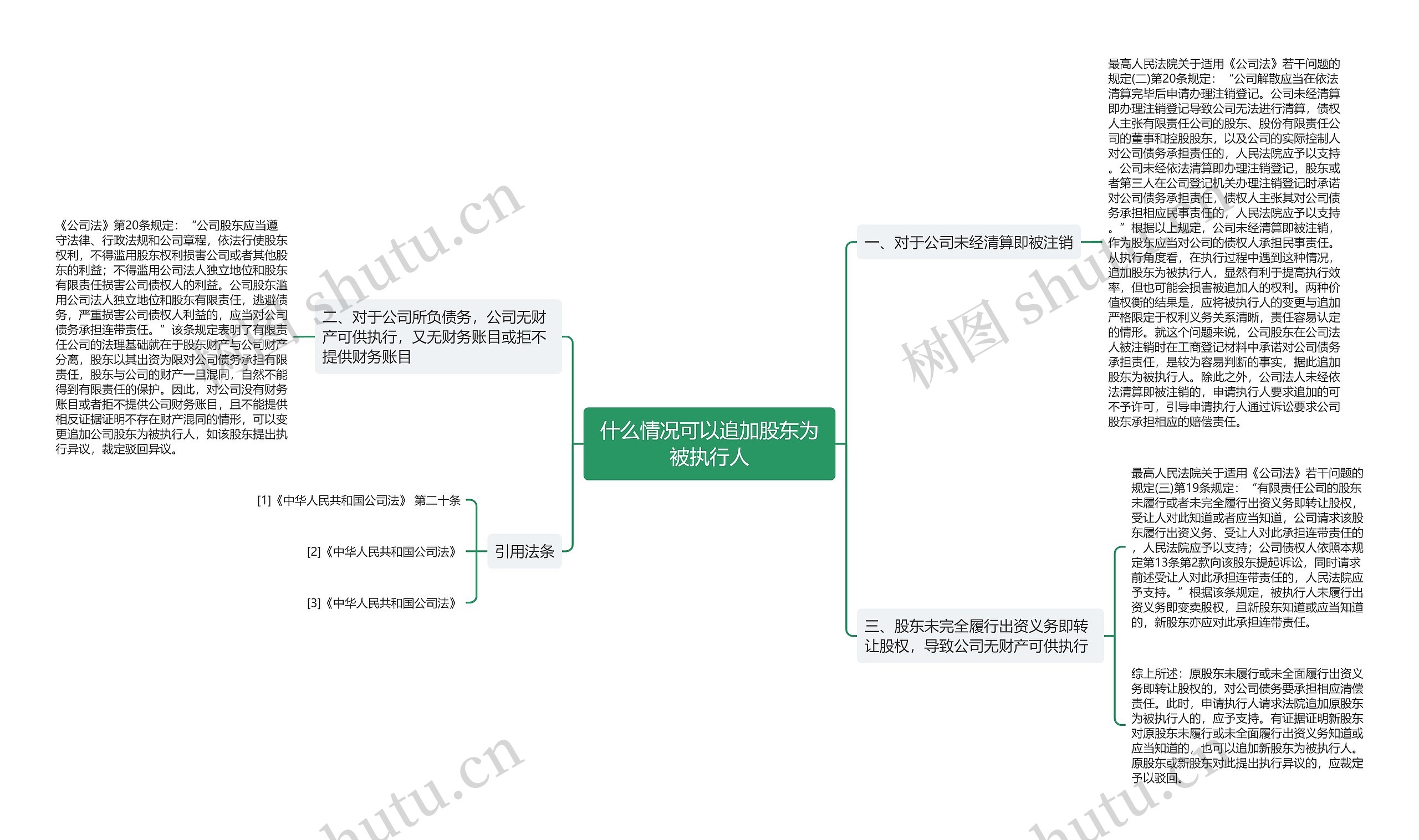 什么情况可以追加股东为被执行人思维导图