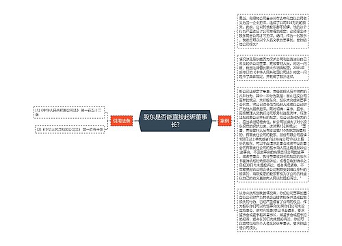 股东是否能直接起诉董事长?