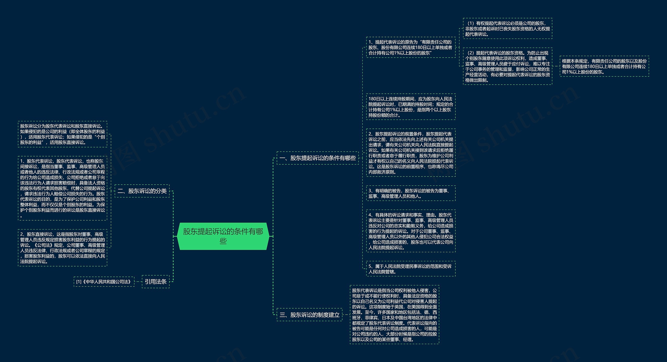 股东提起诉讼的条件有哪些思维导图