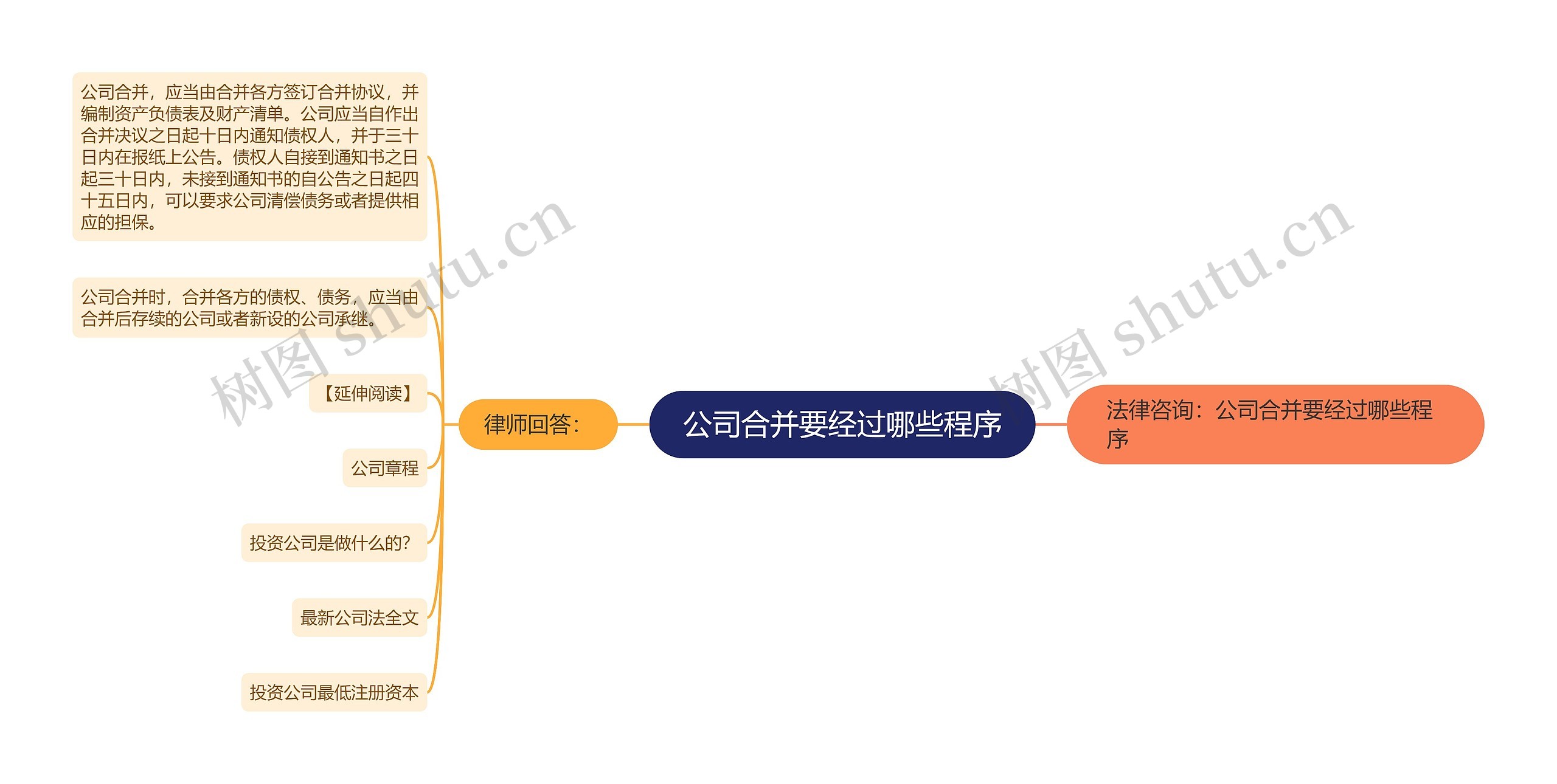 公司合并要经过哪些程序思维导图