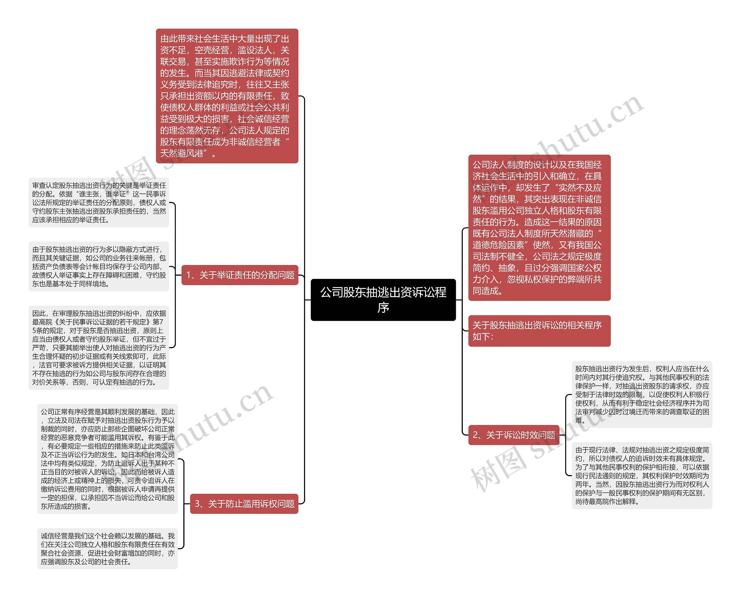 公司股东抽逃出资诉讼程序思维导图