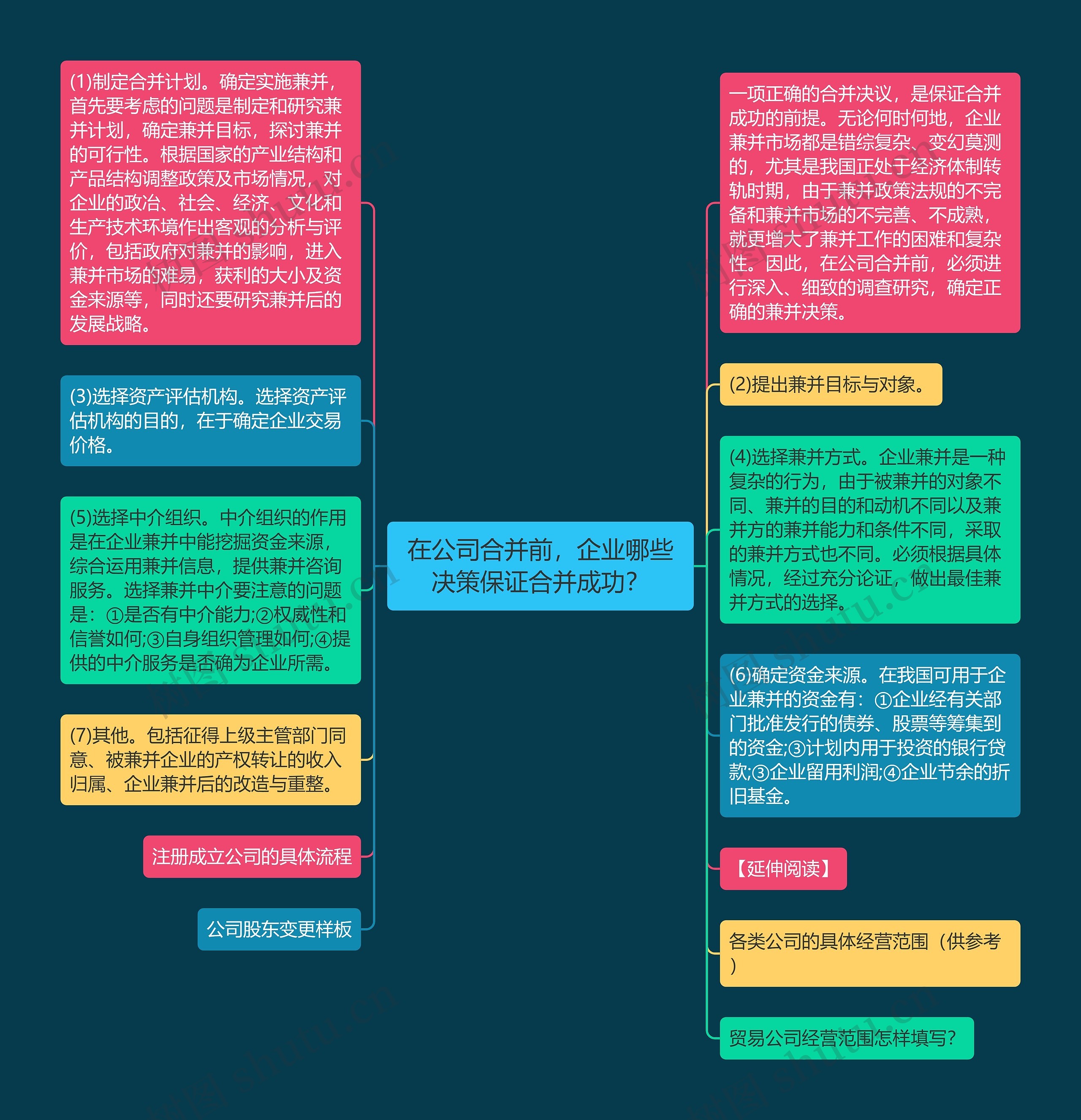 在公司合并前，企业哪些决策保证合并成功？