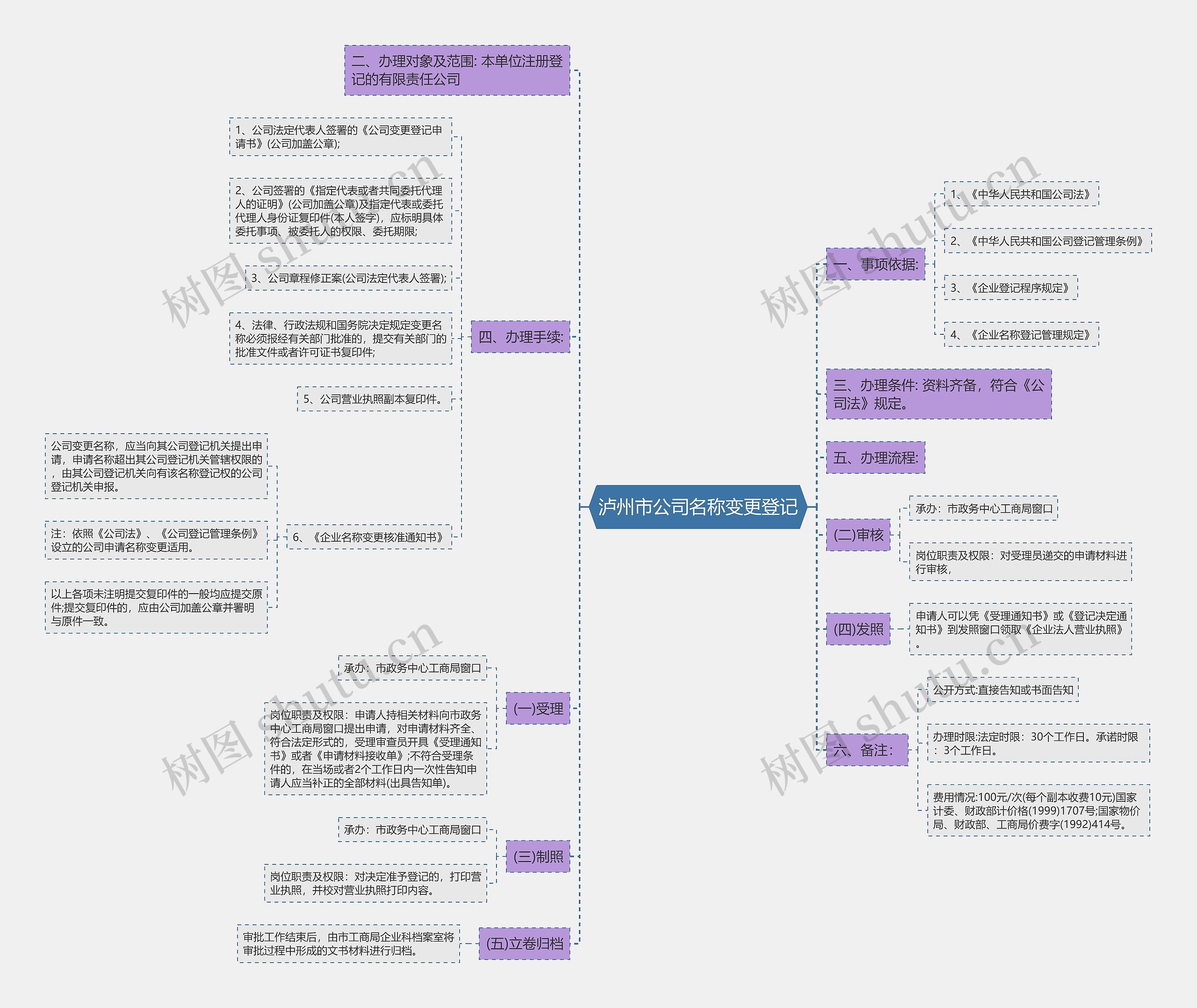 泸州市公司名称变更登记思维导图