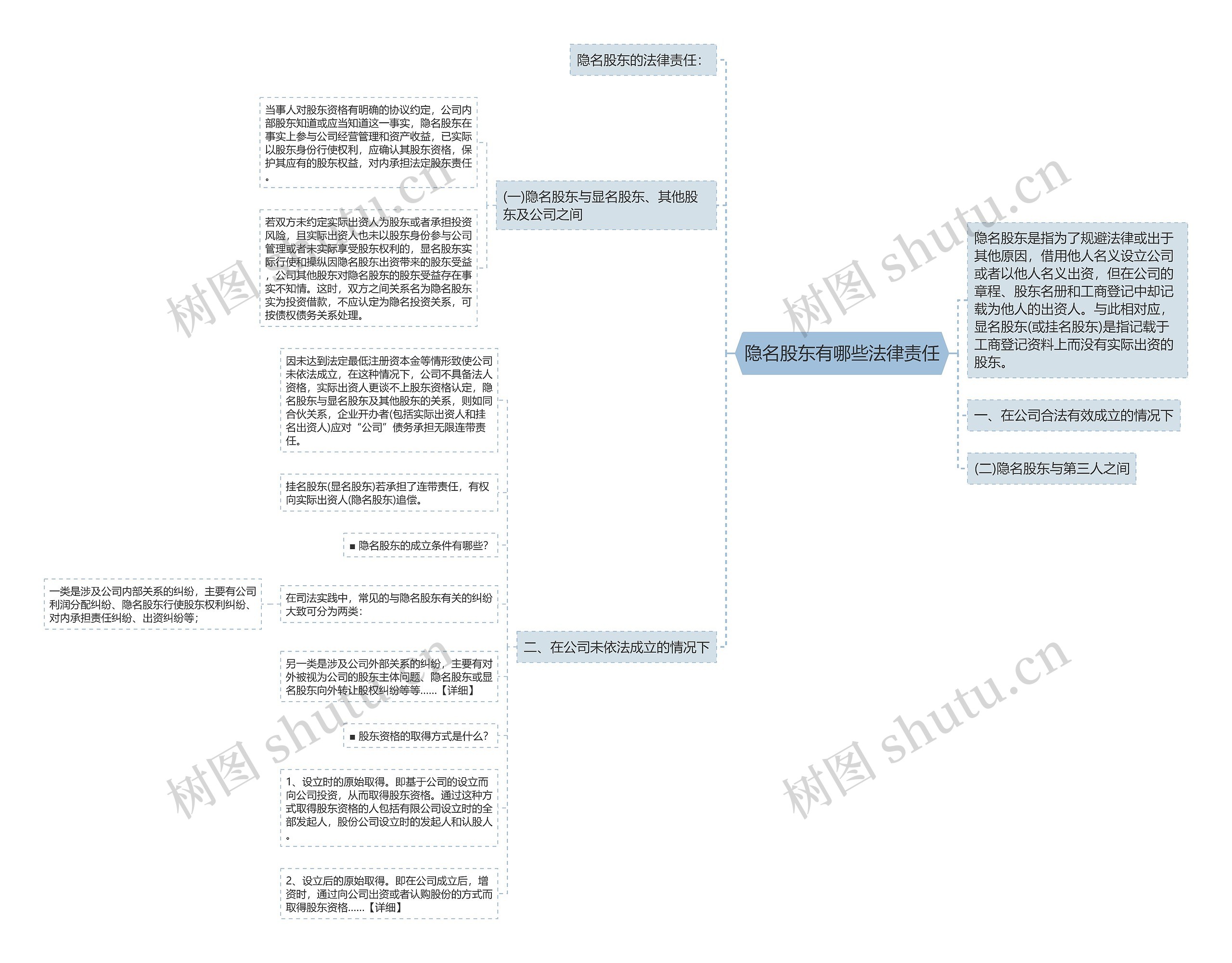 隐名股东有哪些法律责任思维导图