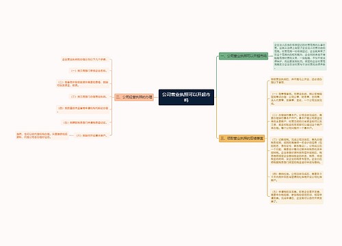 公司营业执照可以开超市吗