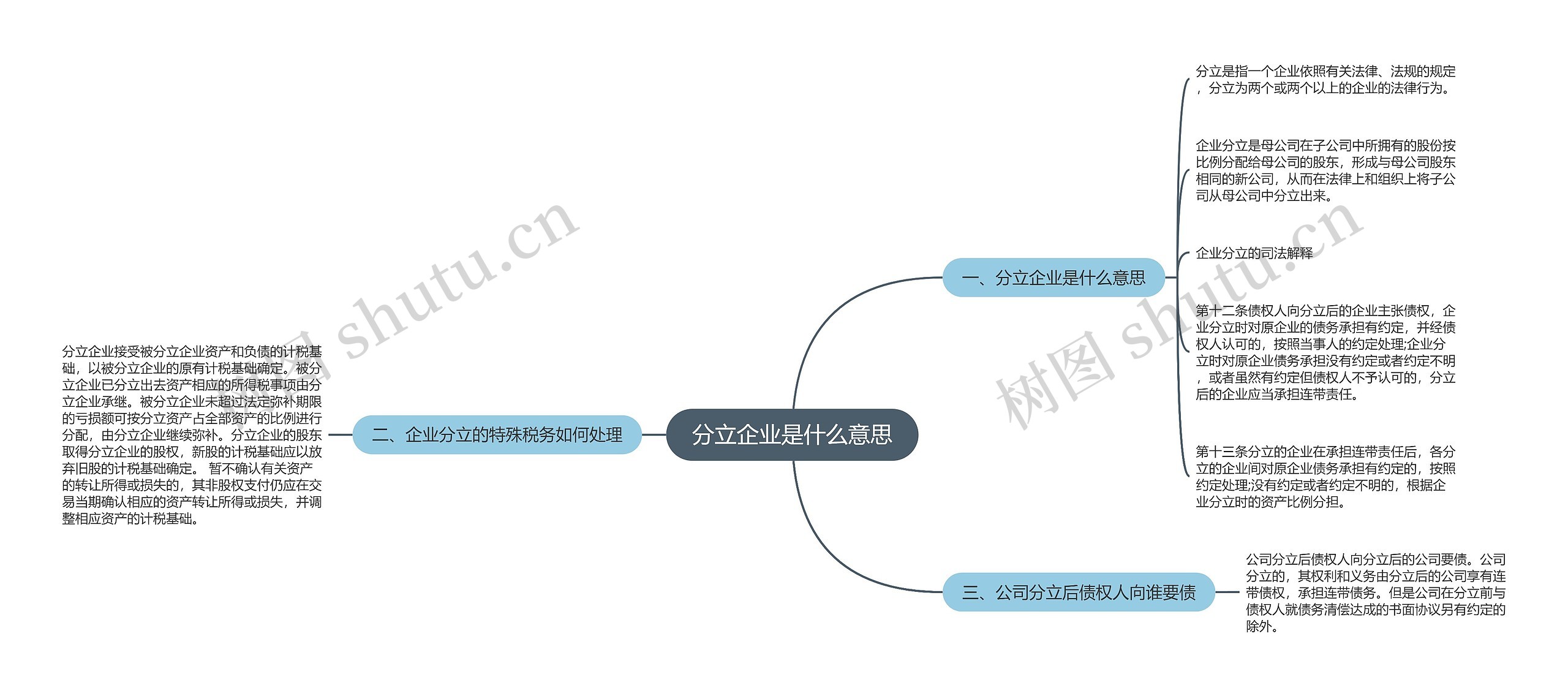 分立企业是什么意思思维导图