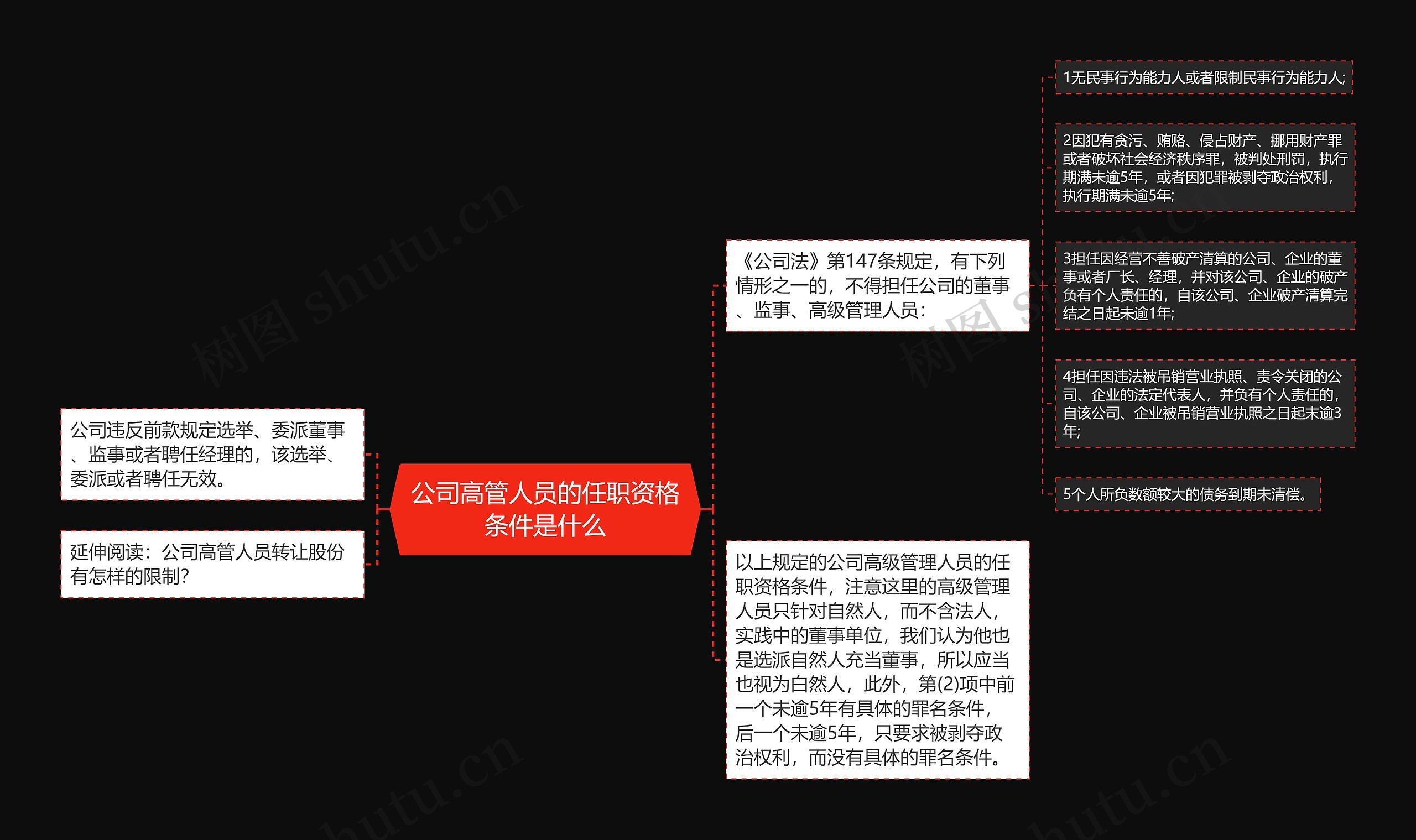 公司高管人员的任职资格条件是什么思维导图