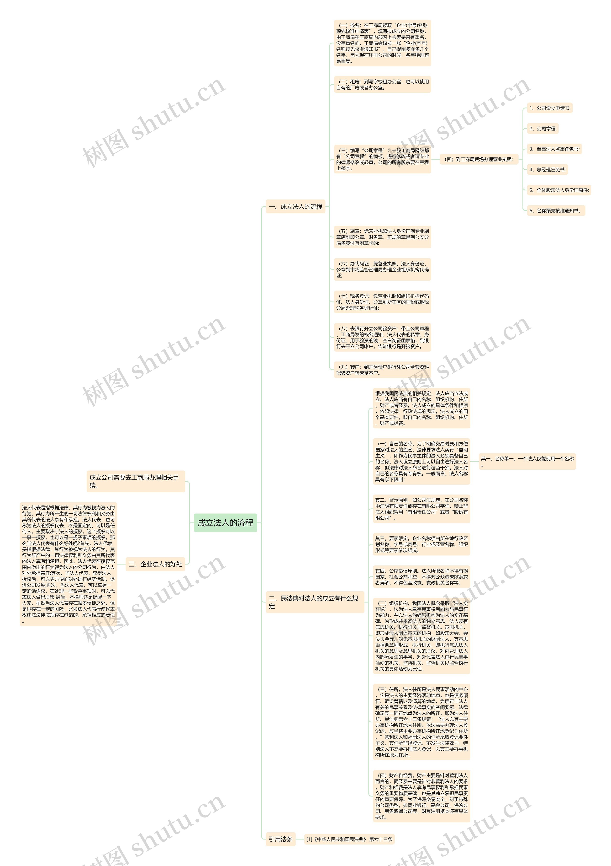 成立法人的流程思维导图