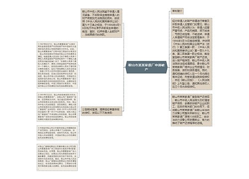 鞍山市某某家俱厂申请破产