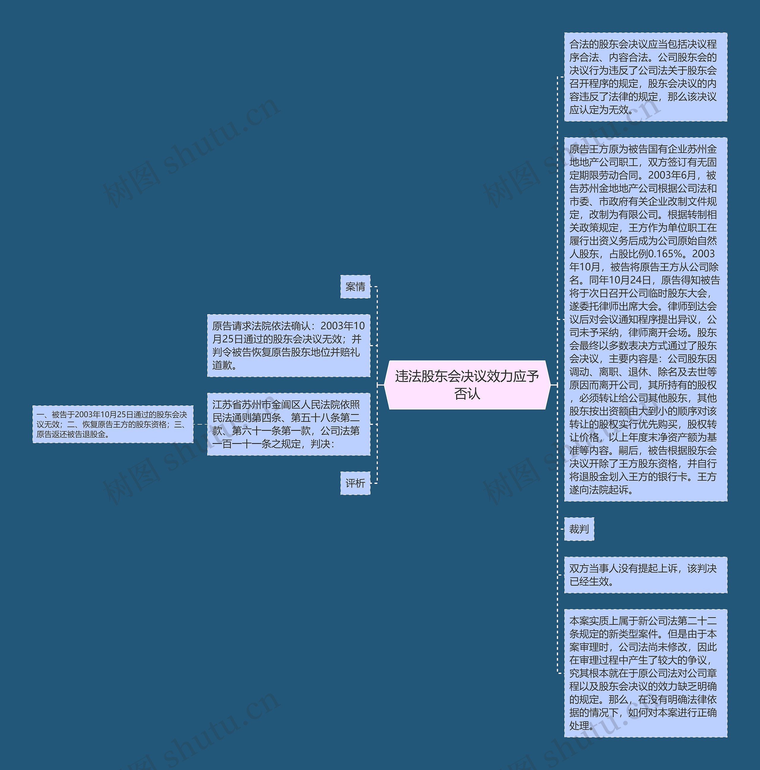 违法股东会决议效力应予否认思维导图