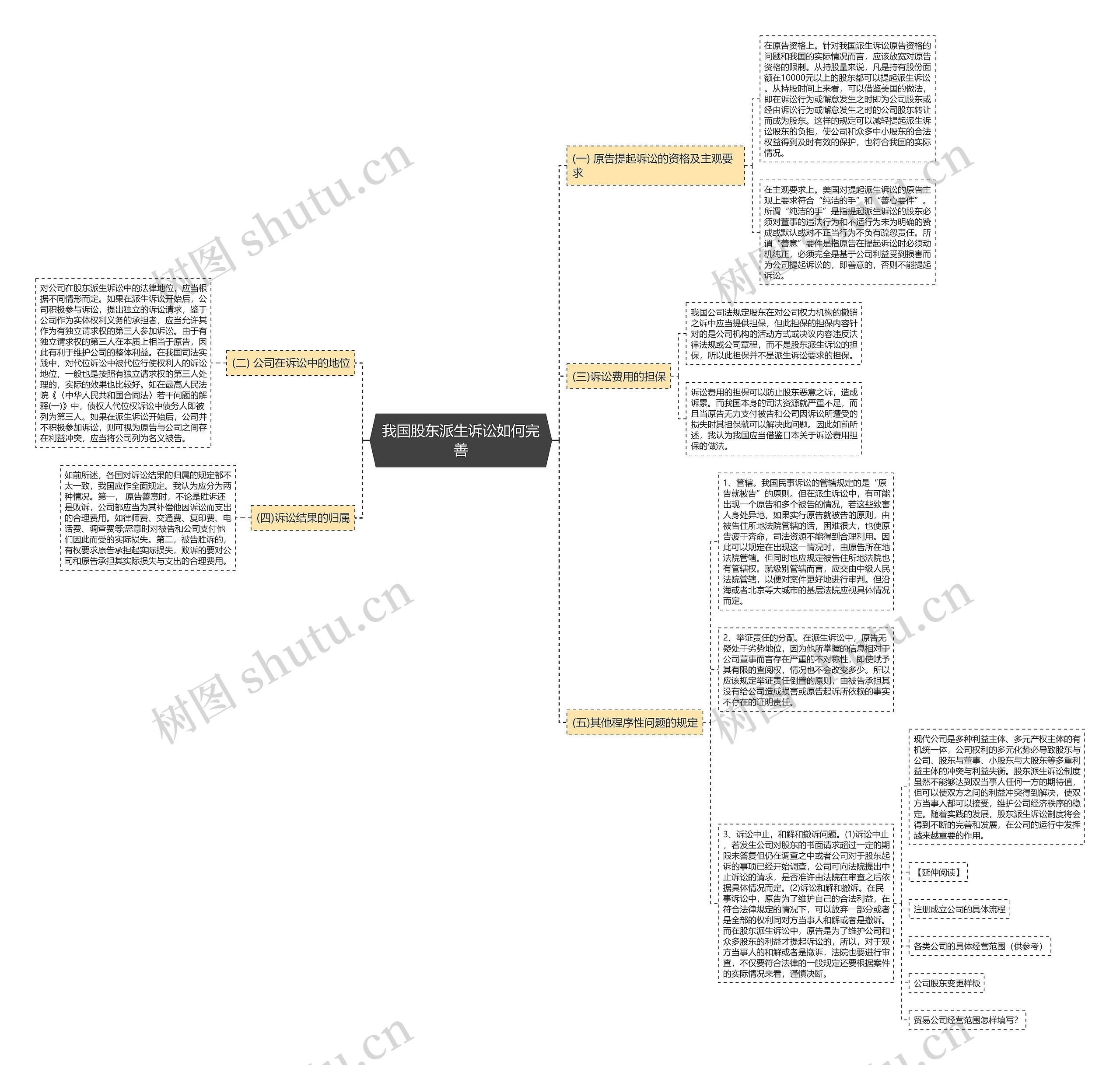 我国股东派生诉讼如何完善思维导图