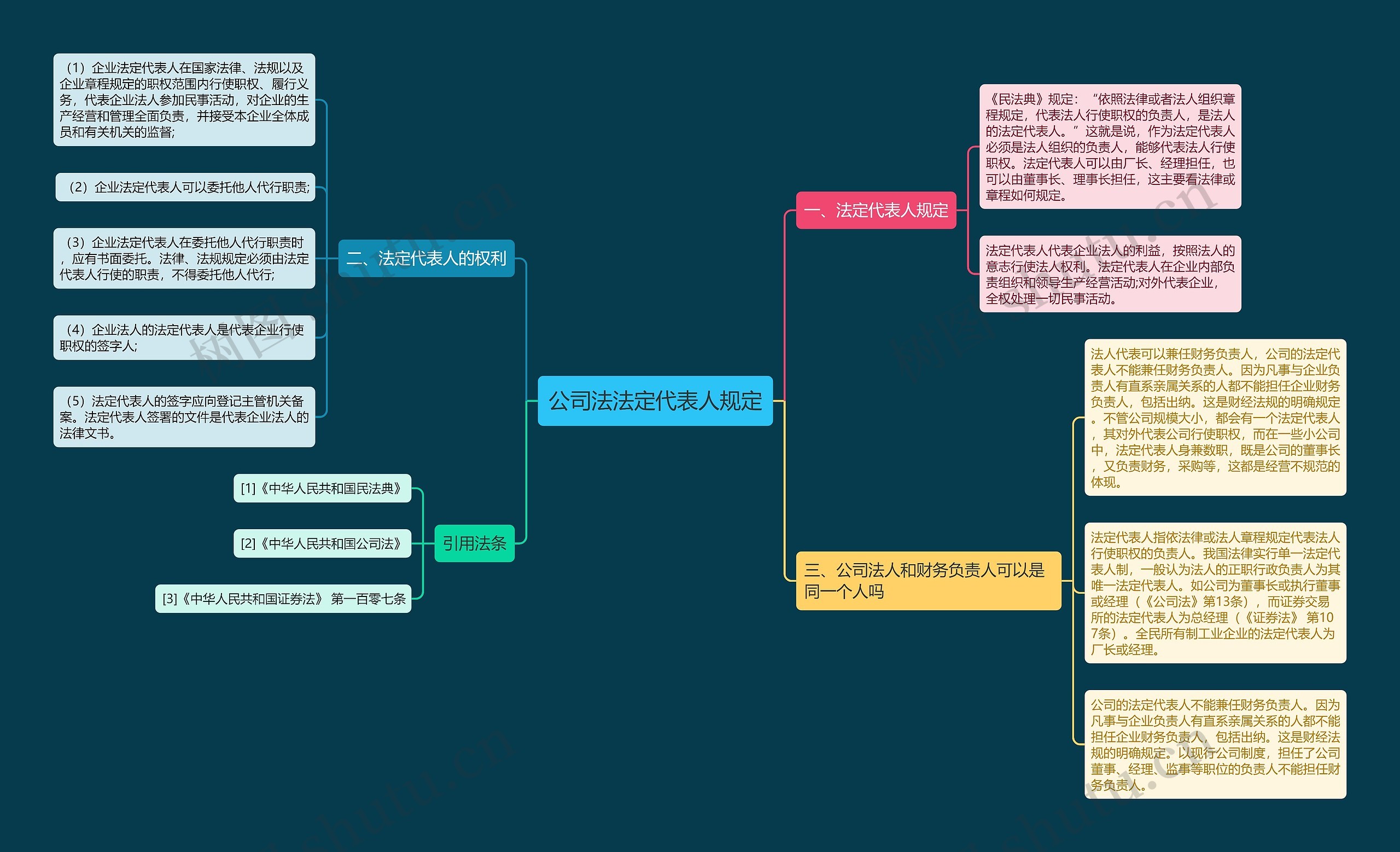 公司法法定代表人规定思维导图