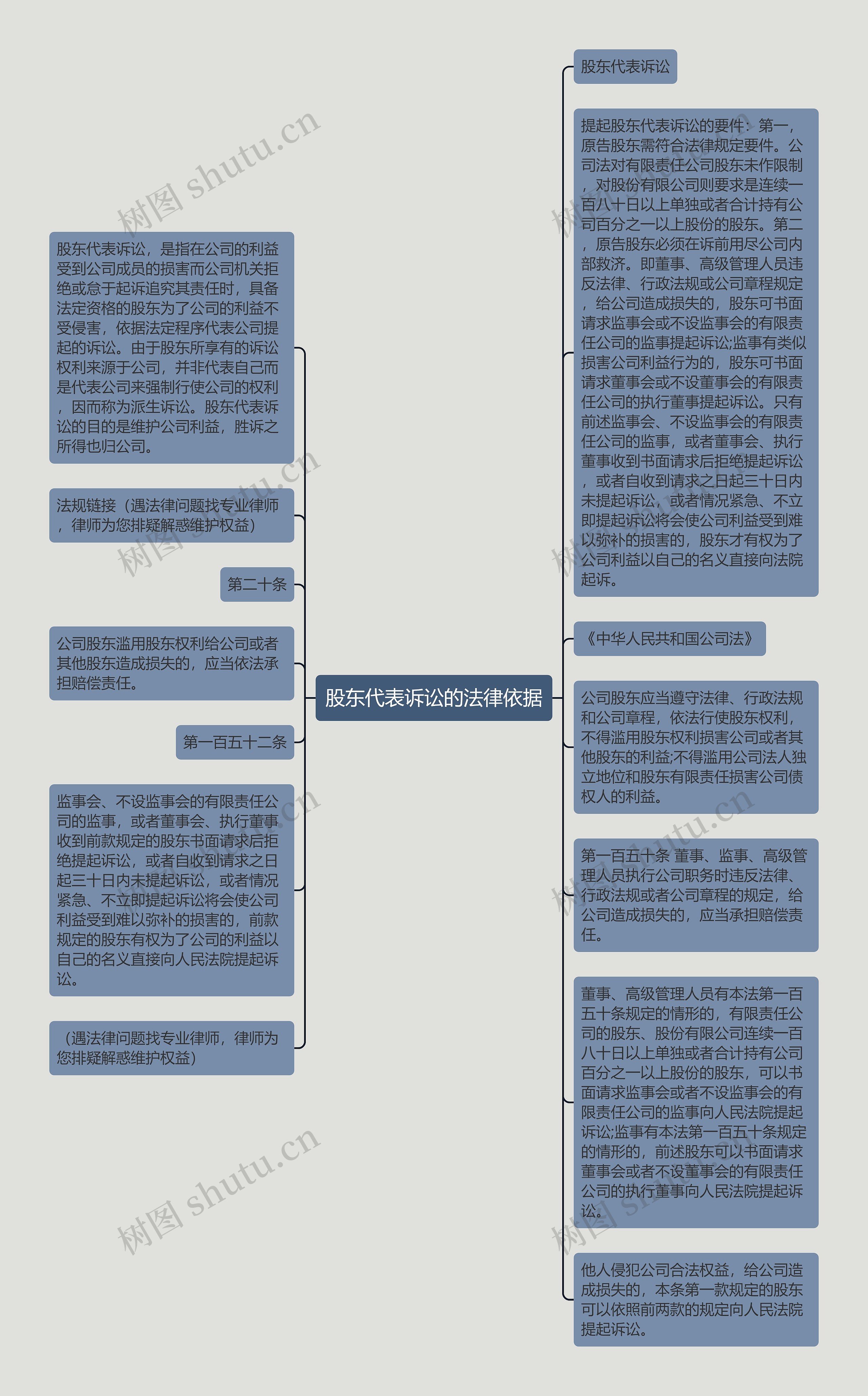 股东代表诉讼的法律依据思维导图