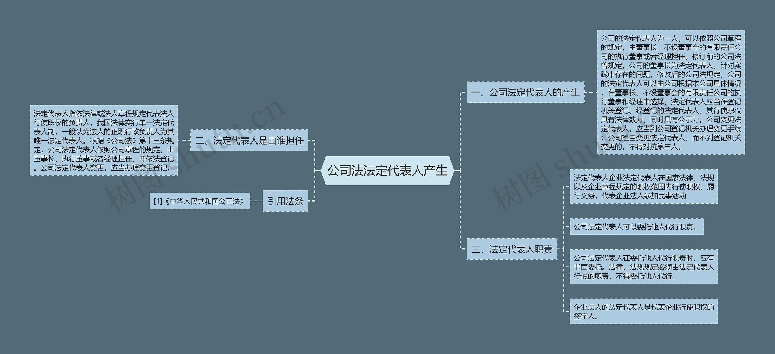 公司法法定代表人产生思维导图