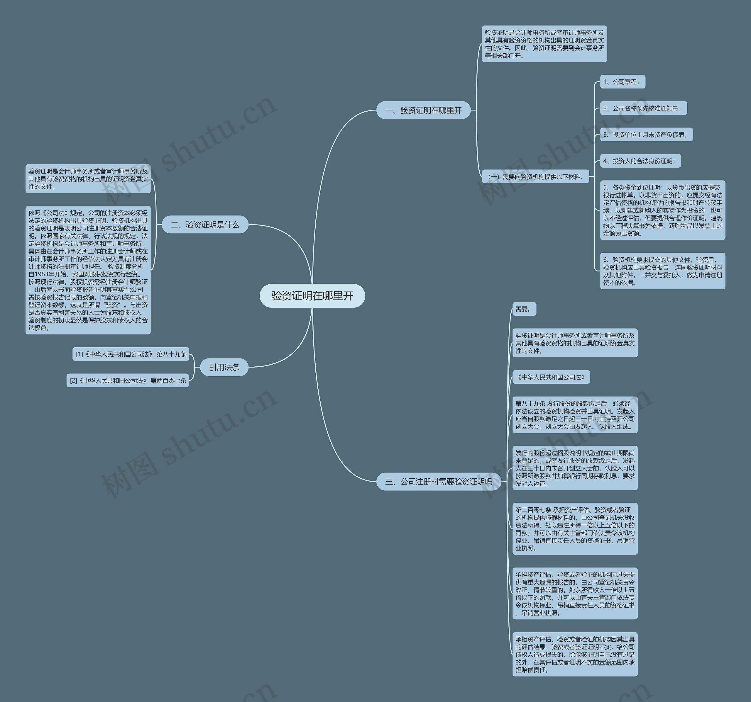 验资证明在哪里开思维导图