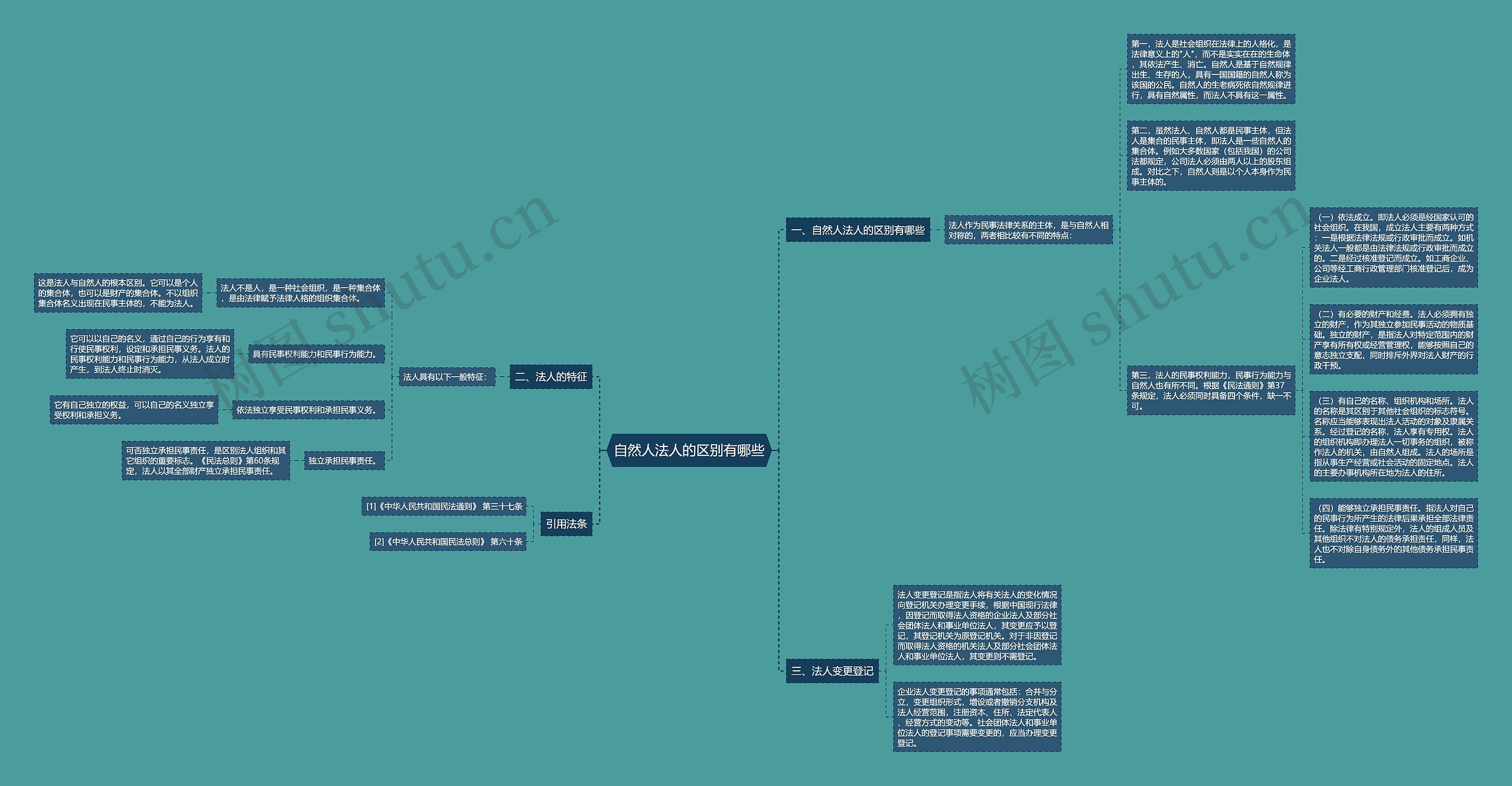 自然人法人的区别有哪些思维导图