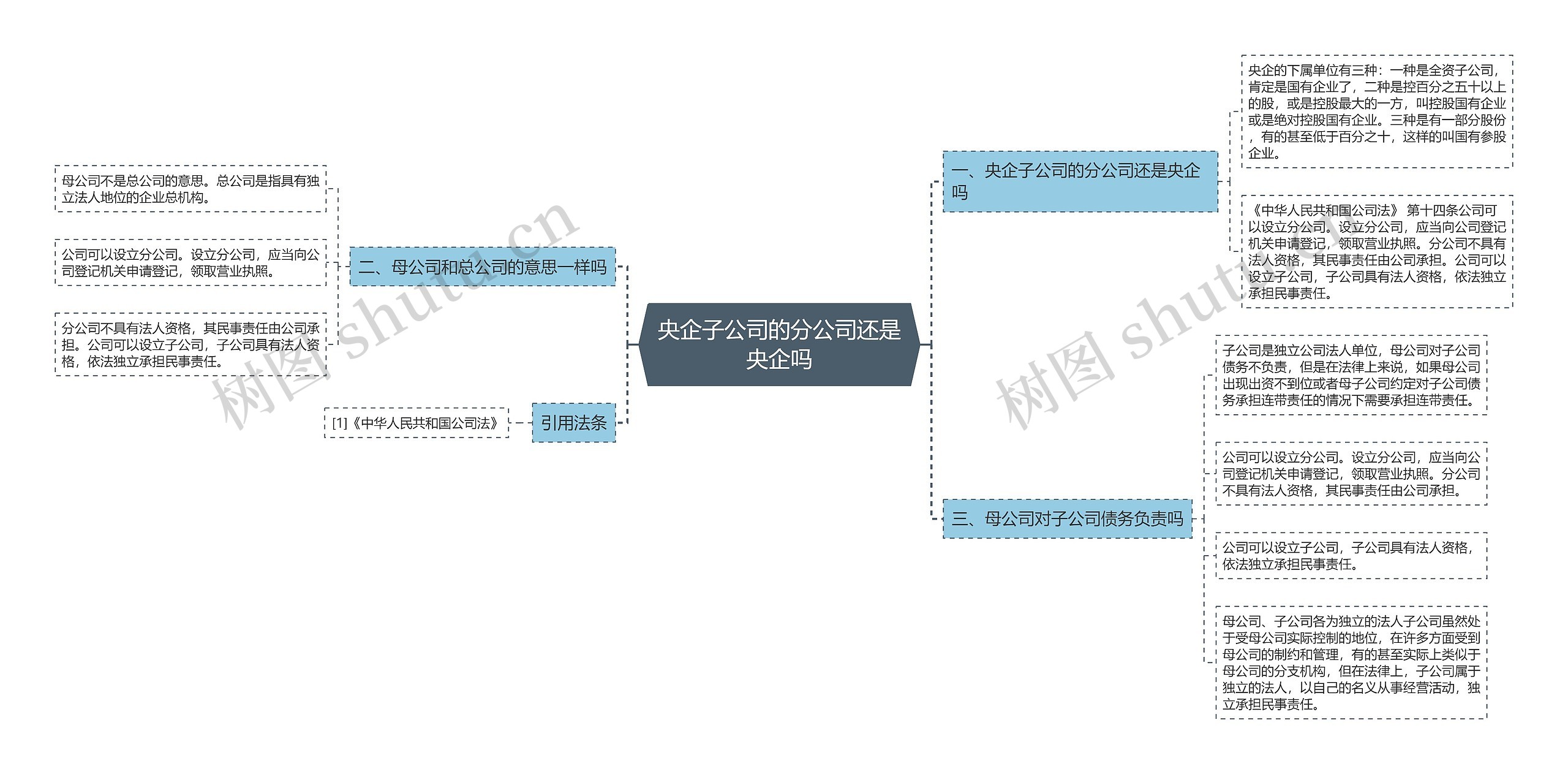 央企子公司的分公司还是央企吗思维导图