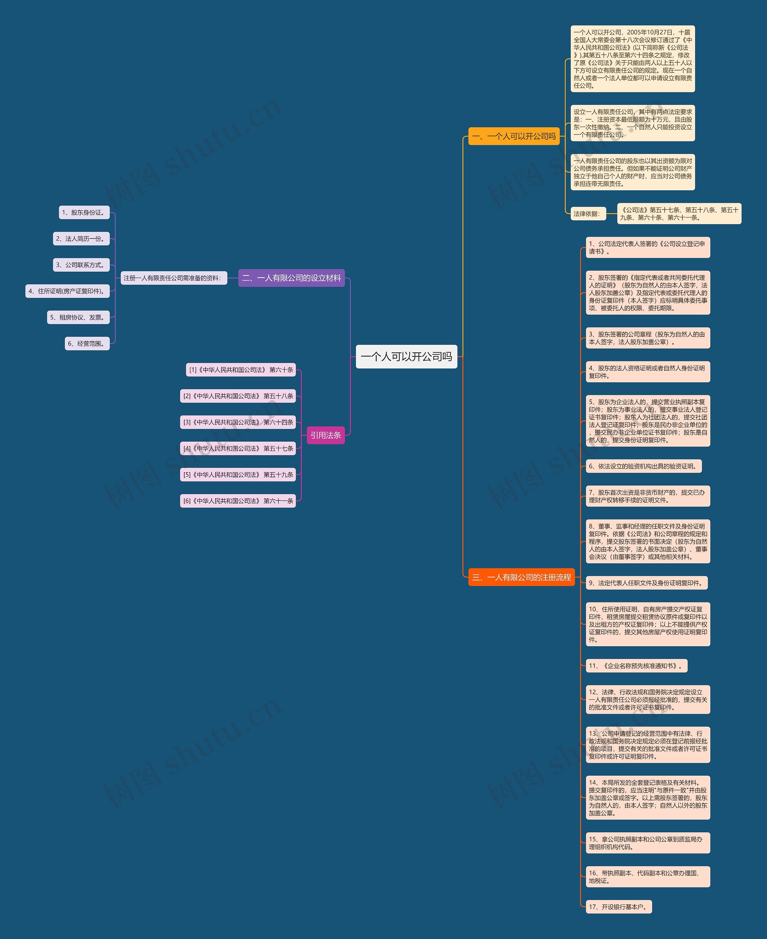一个人可以开公司吗思维导图