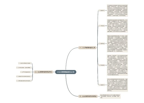 小公司管理制度怎么写