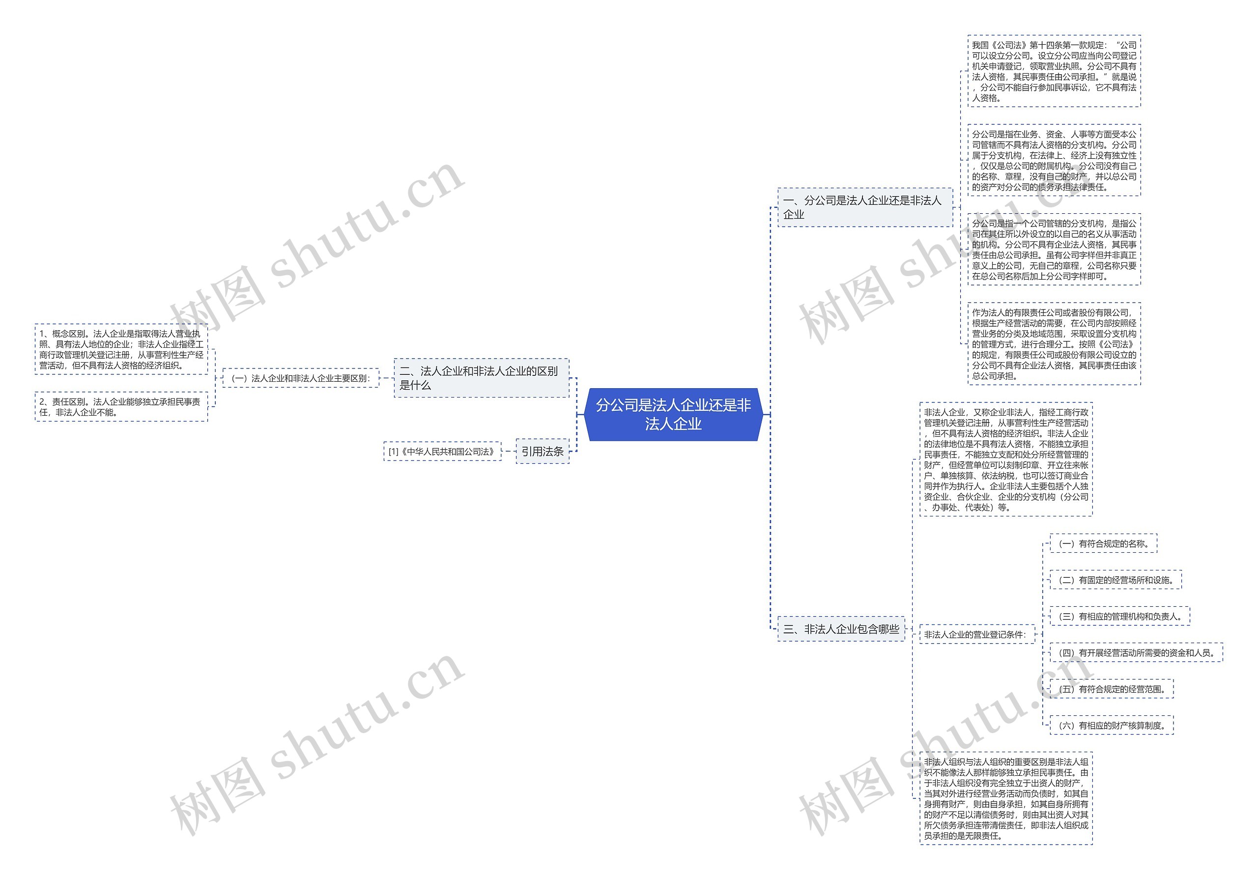 分公司是法人企业还是非法人企业思维导图