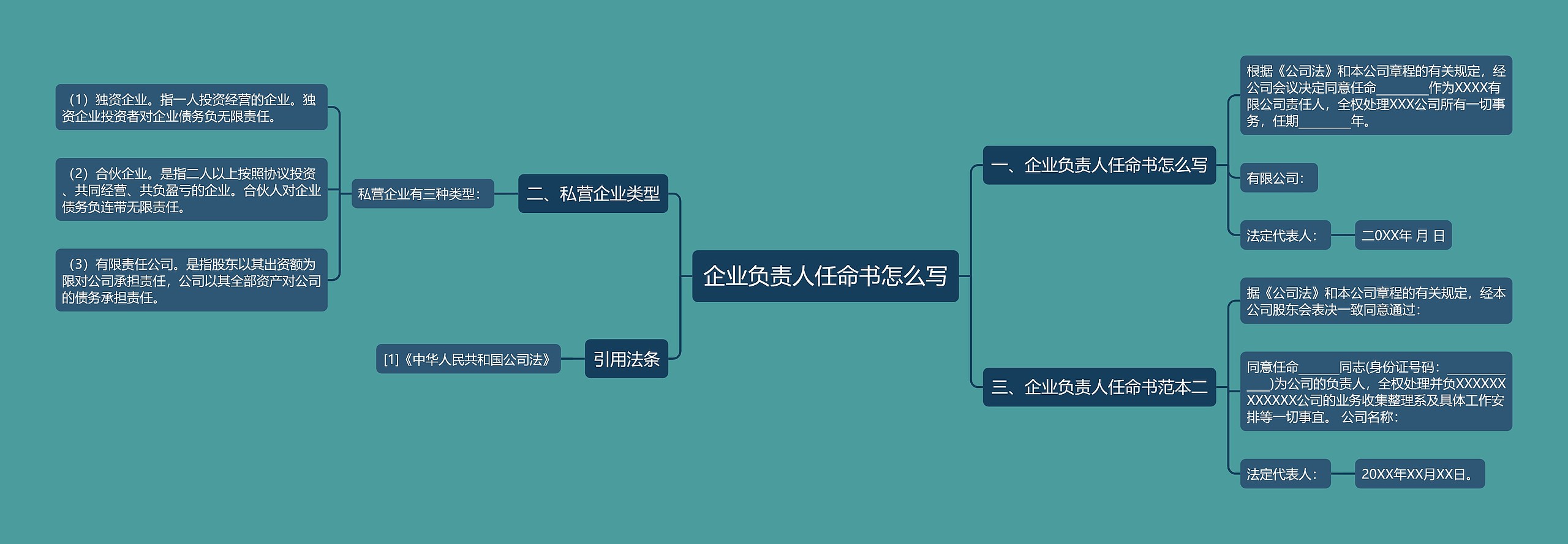 企业负责人任命书怎么写