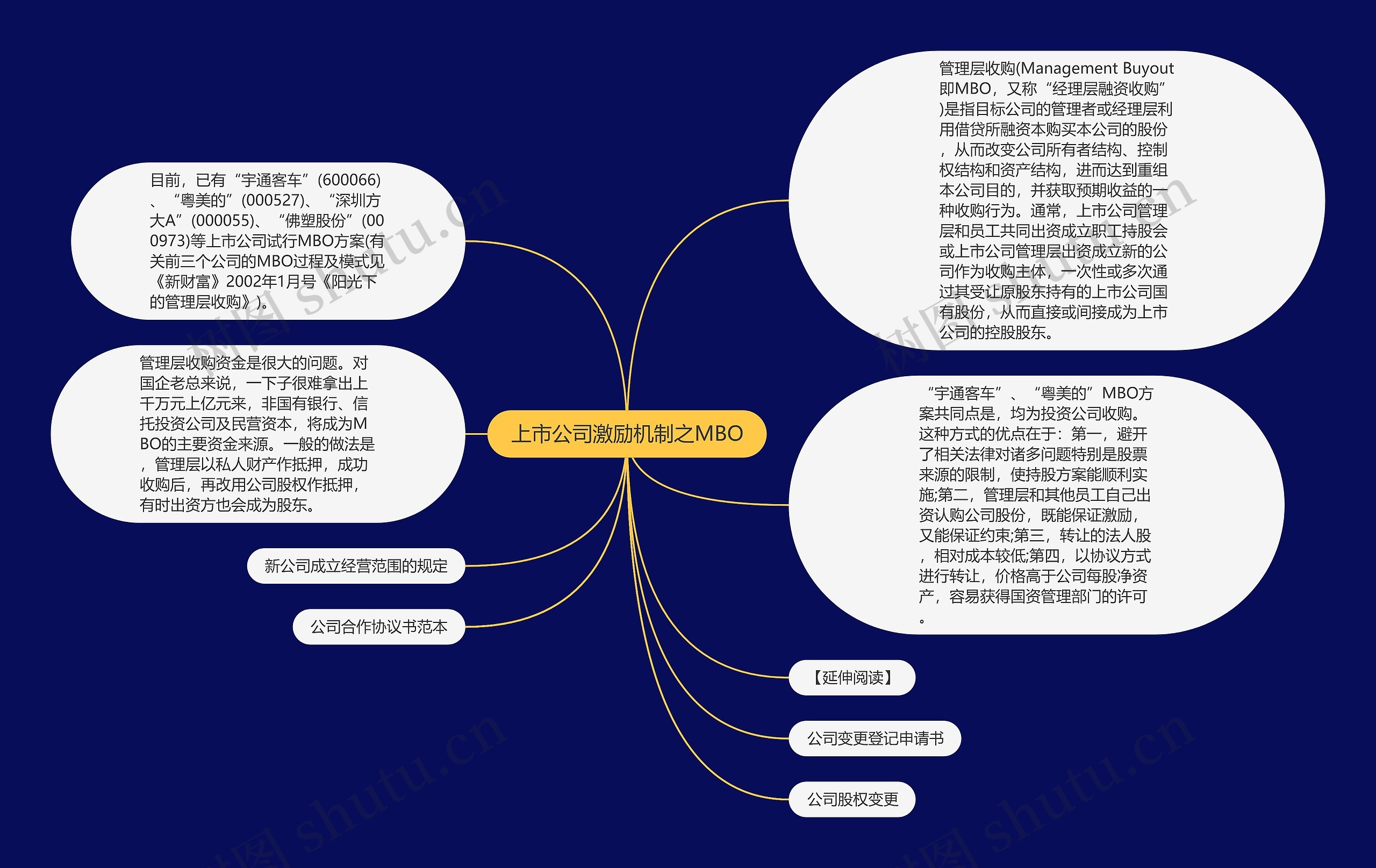 上市公司激励机制之MBO思维导图