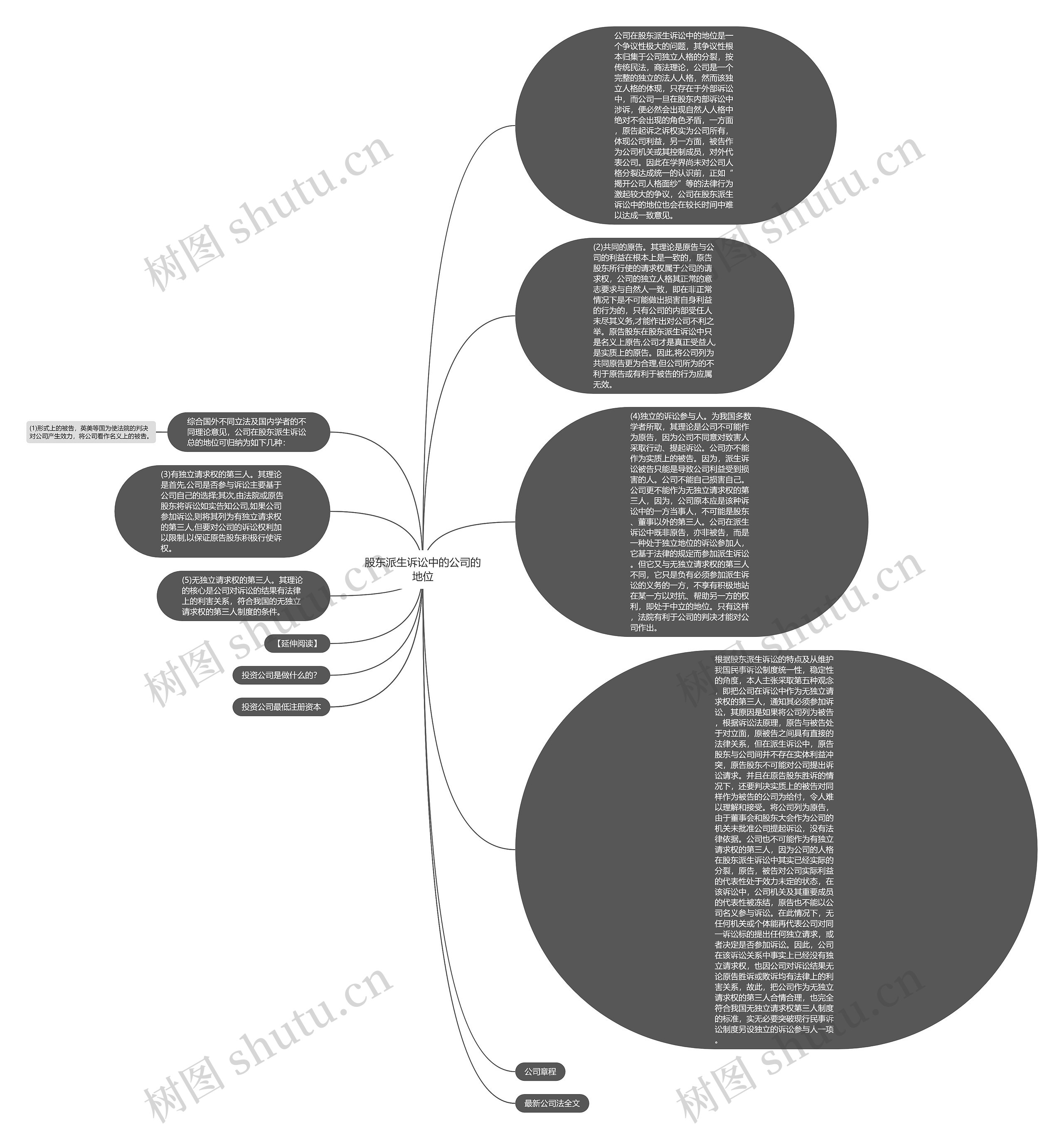 股东派生诉讼中的公司的地位思维导图