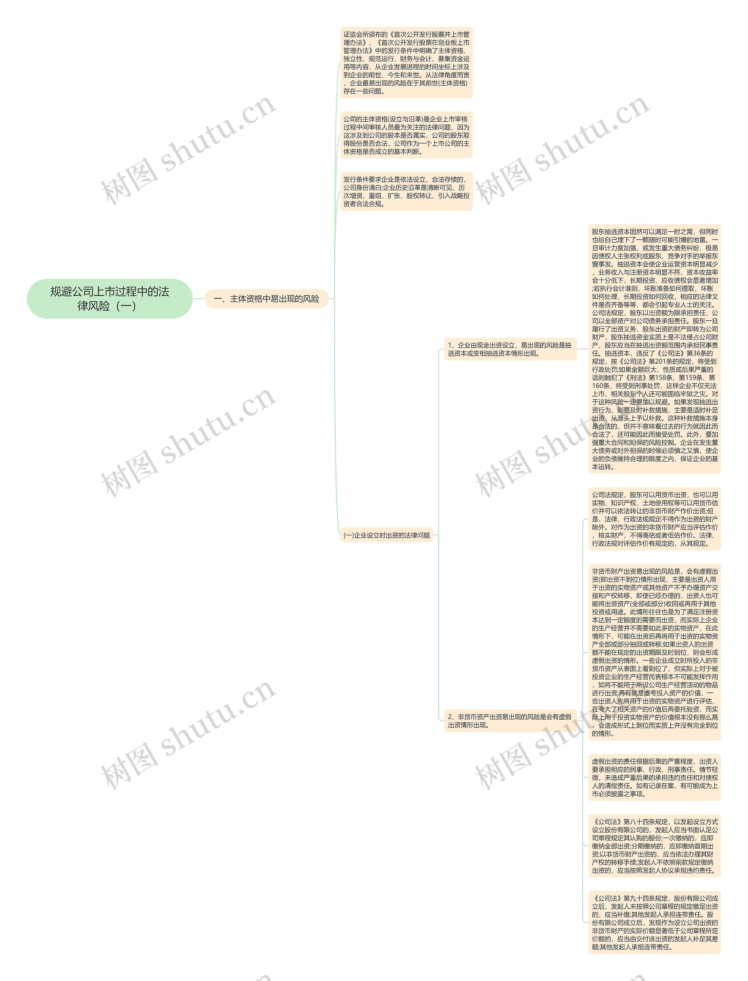 规避公司上市过程中的法律风险（一）思维导图