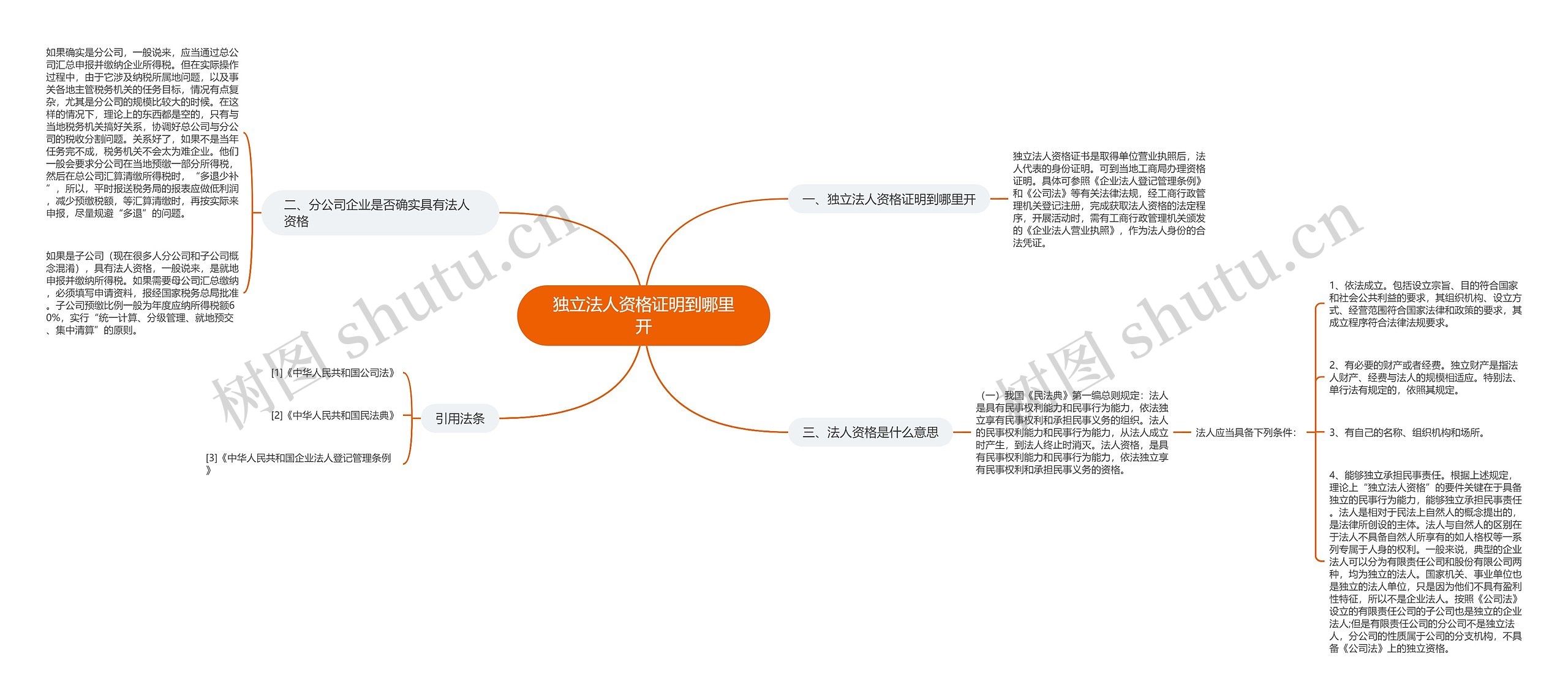 独立法人资格证明到哪里开思维导图