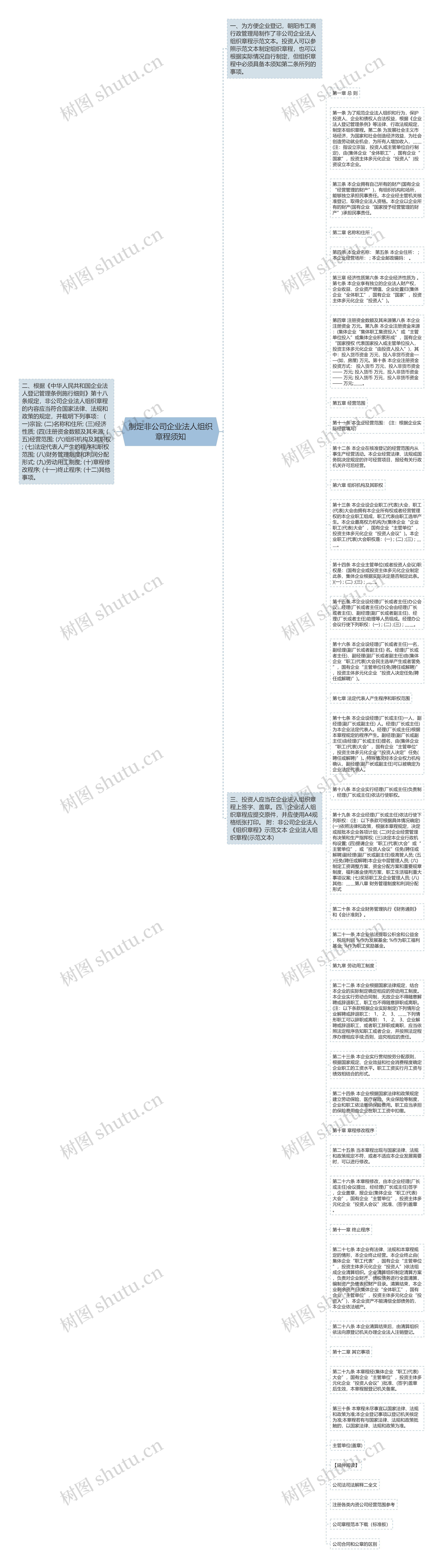 制定非公司企业法人组织章程须知思维导图