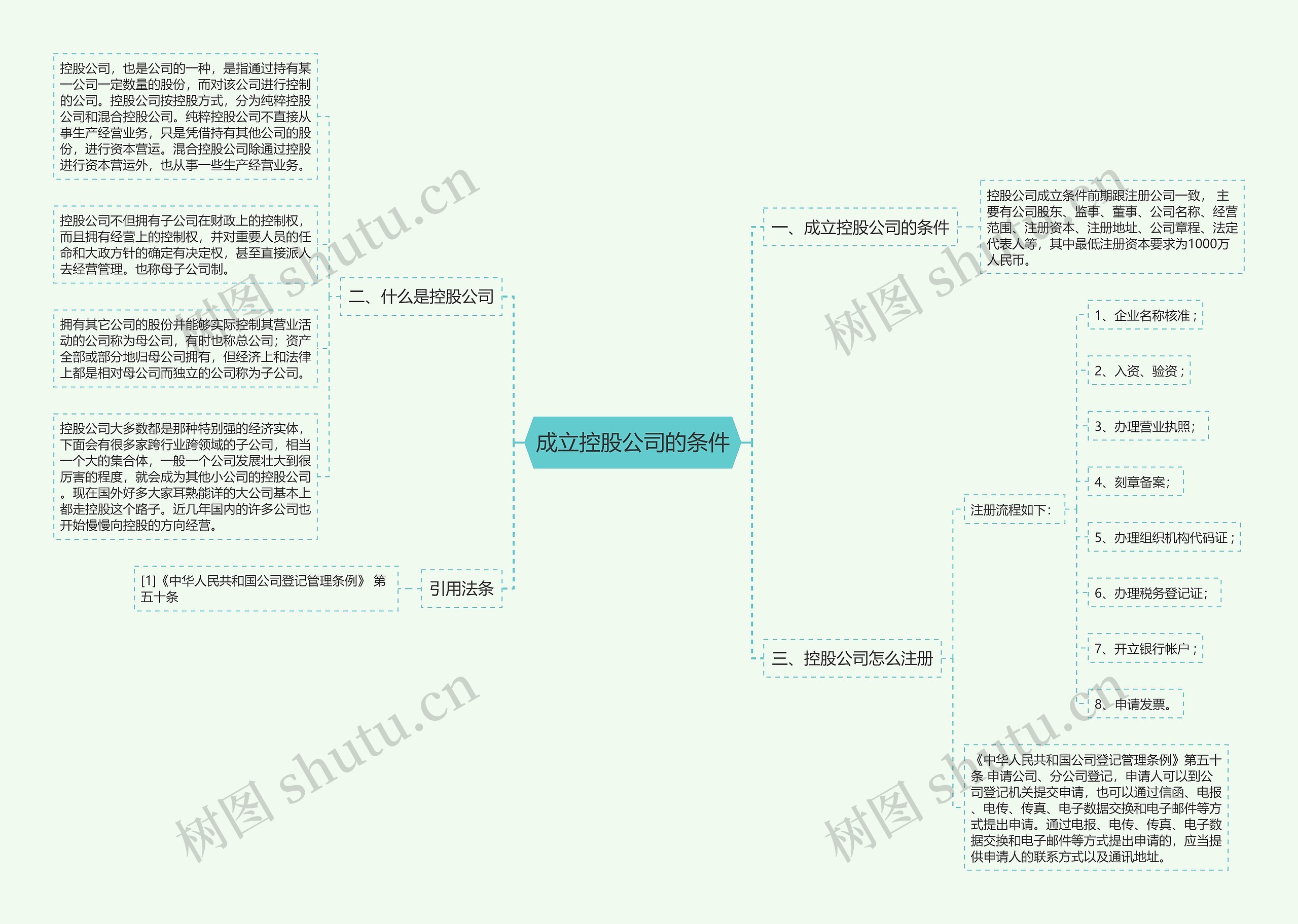 成立控股公司的条件思维导图