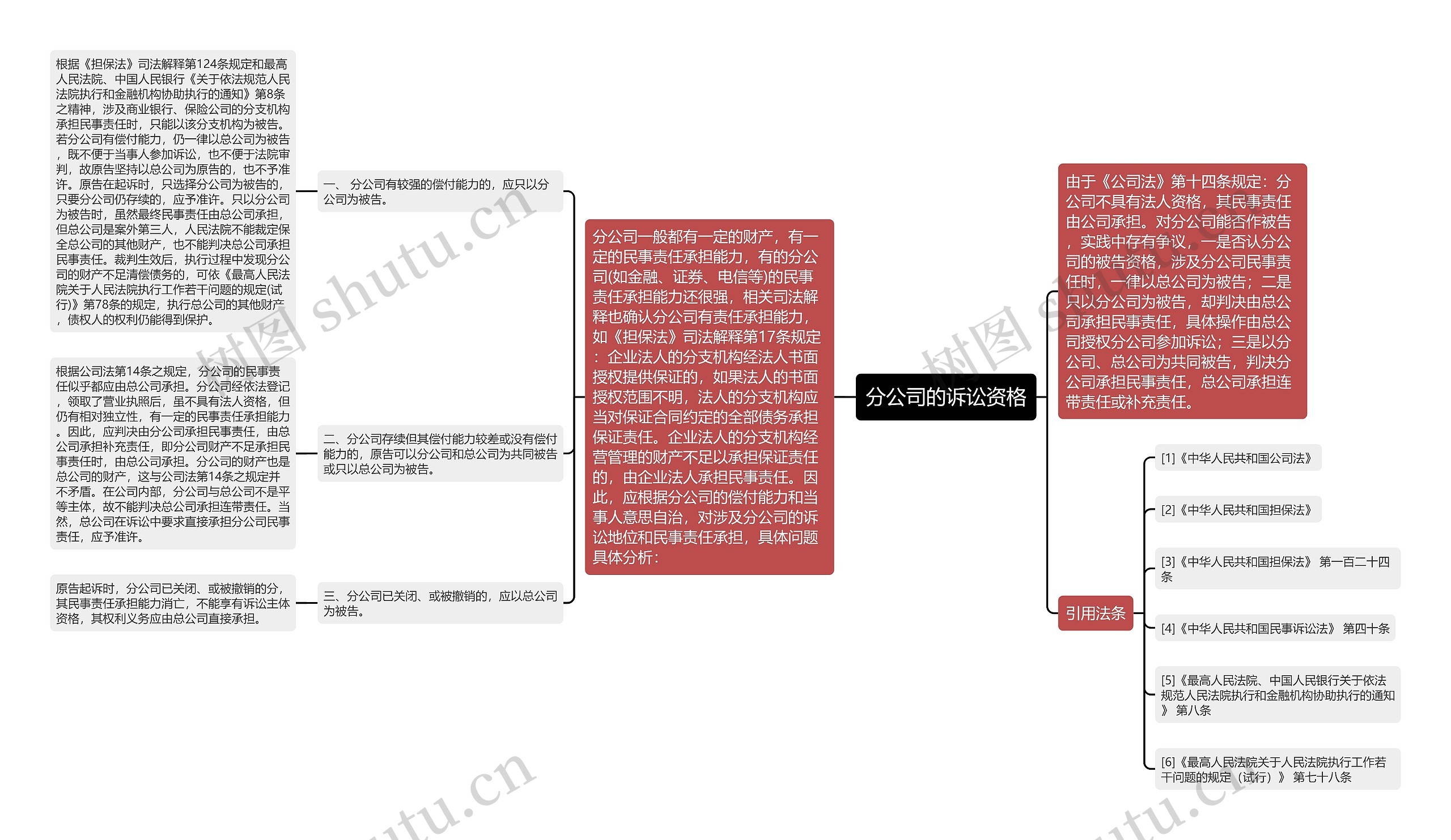 分公司的诉讼资格思维导图