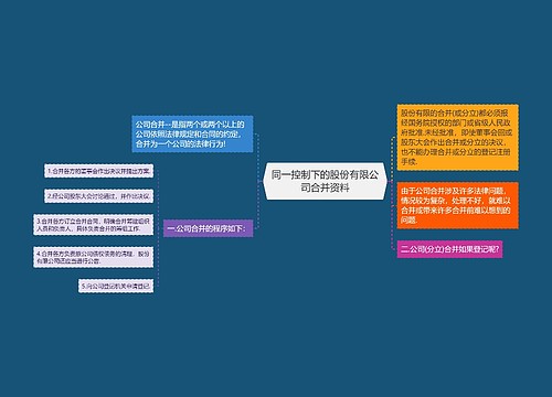 同一控制下的股份有限公司合并资料