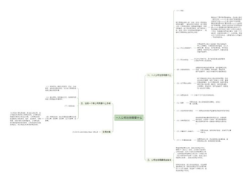 一人公司注册需要什么