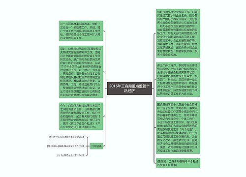 2016年工商局重点监管个私经济