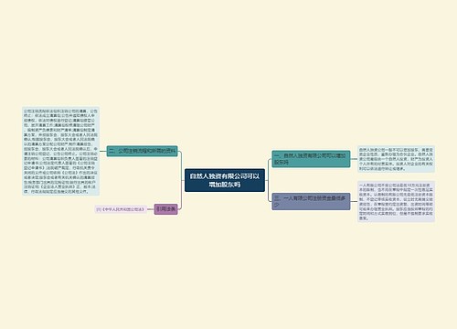 自然人独资有限公司可以增加股东吗