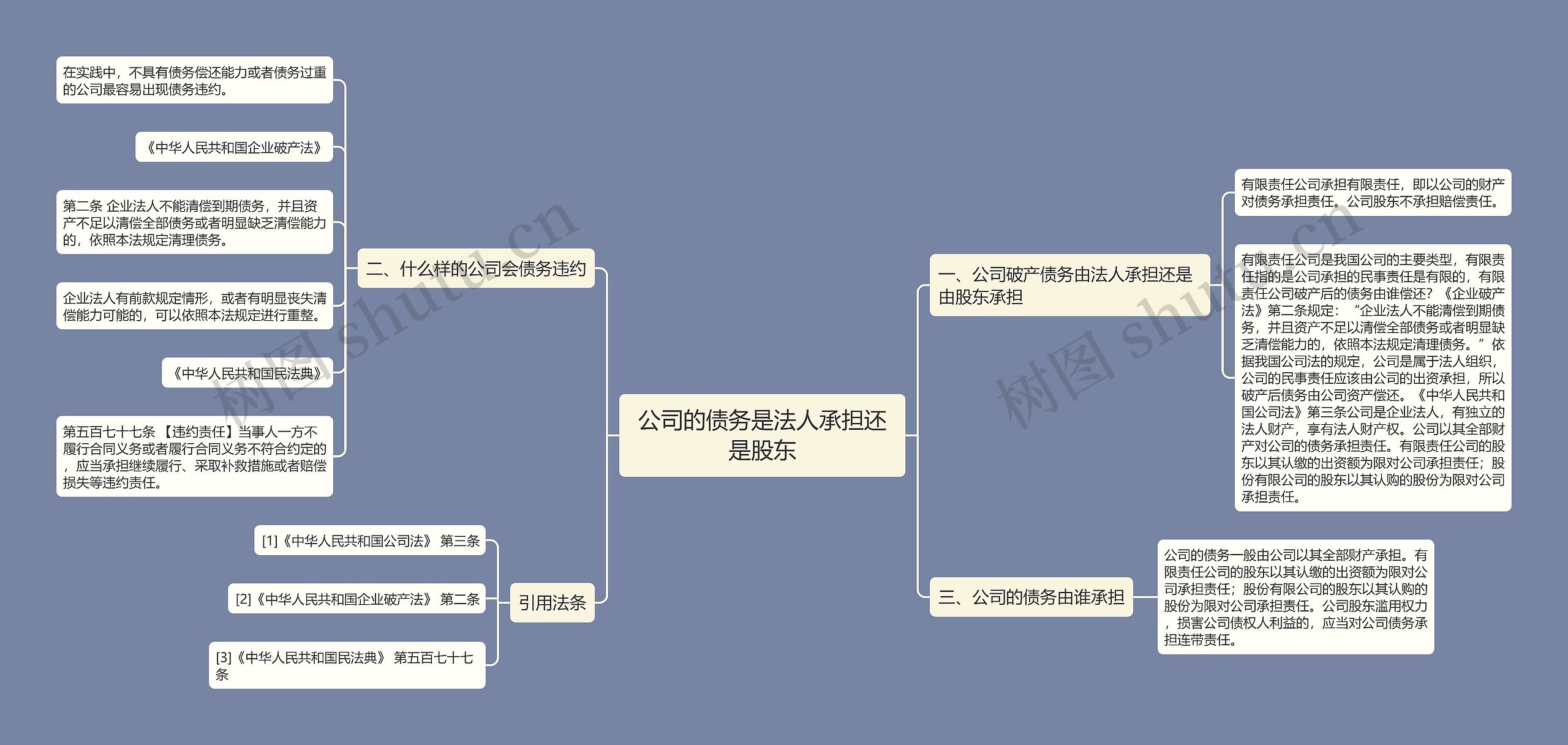 公司的债务是法人承担还是股东思维导图