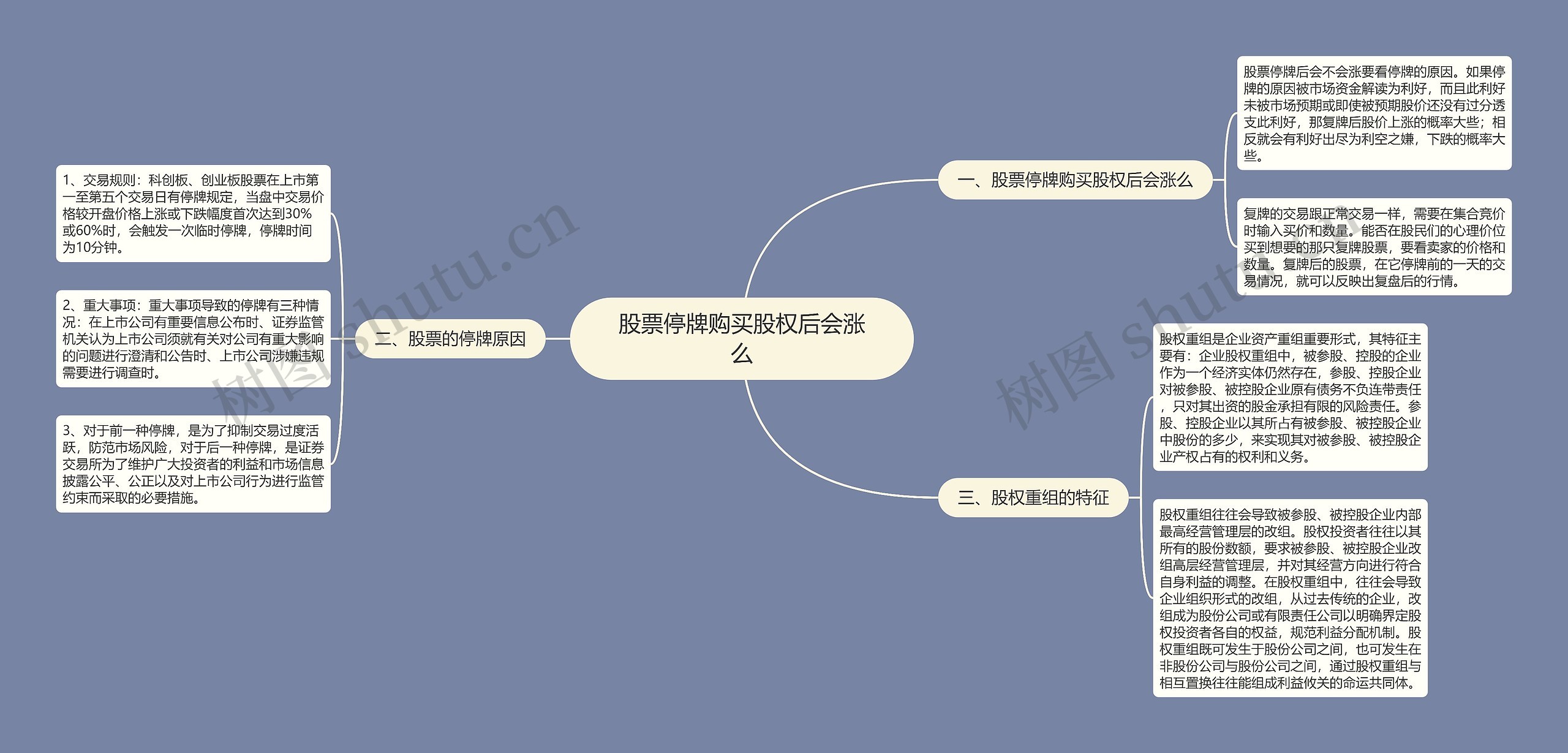 股票停牌购买股权后会涨么思维导图