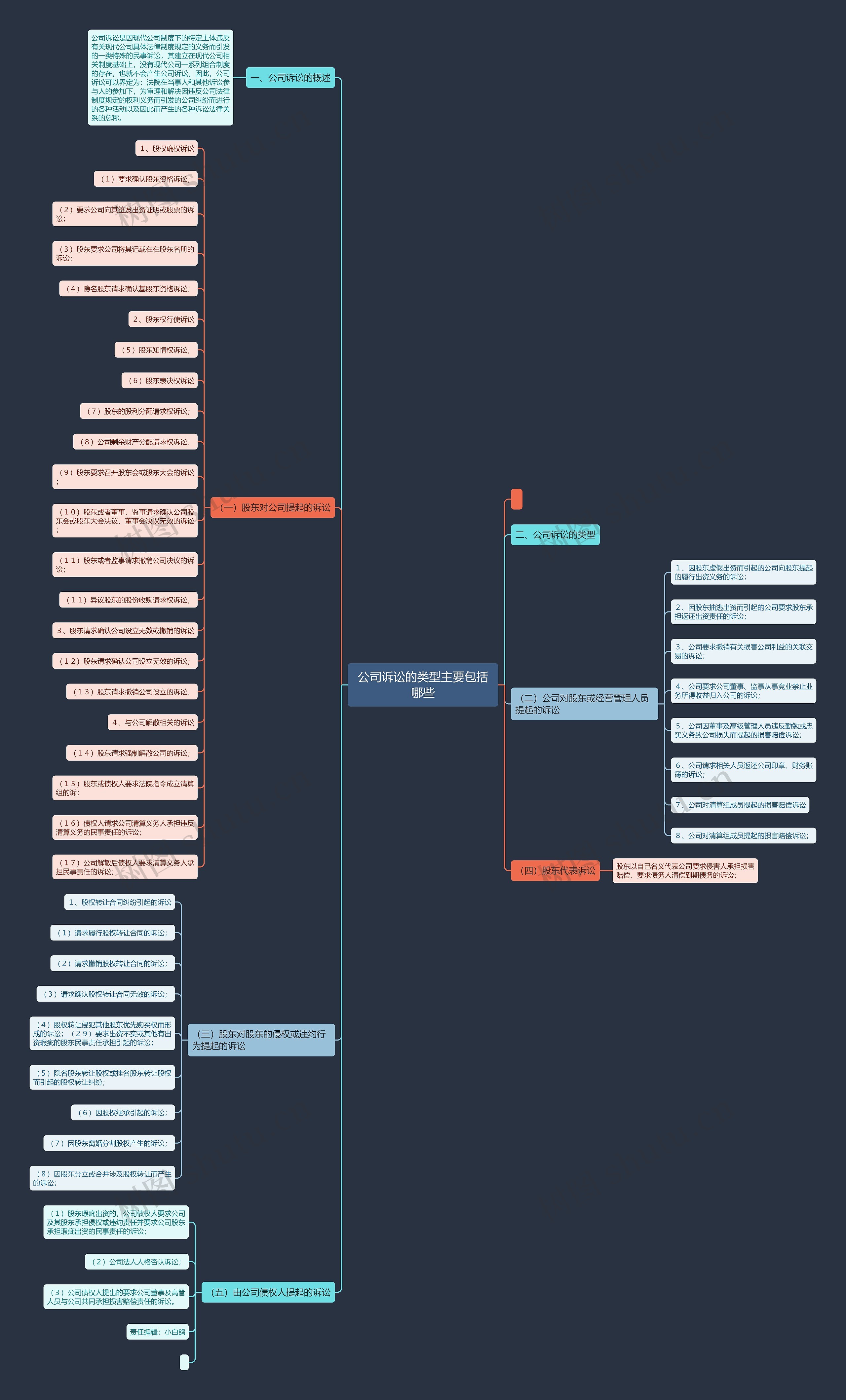 公司诉讼的类型主要包括哪些思维导图