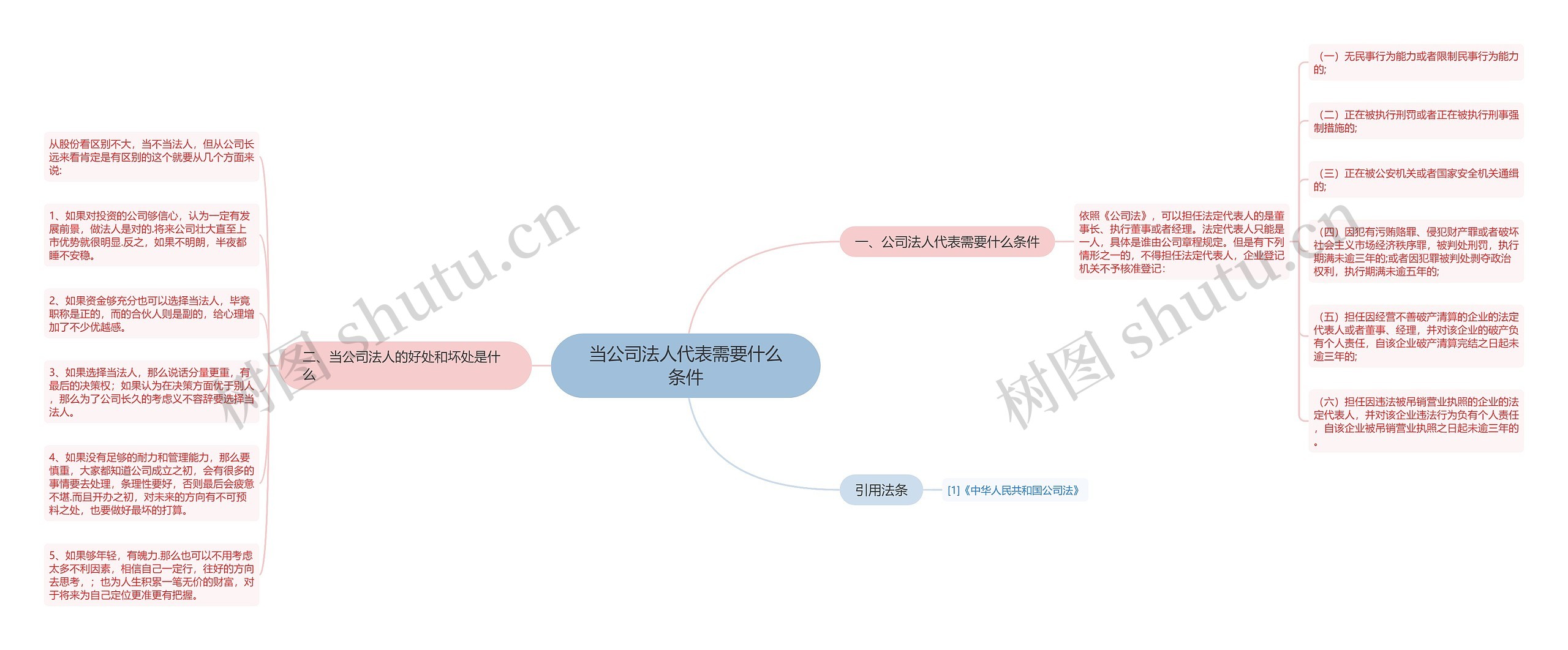 当公司法人代表需要什么条件思维导图