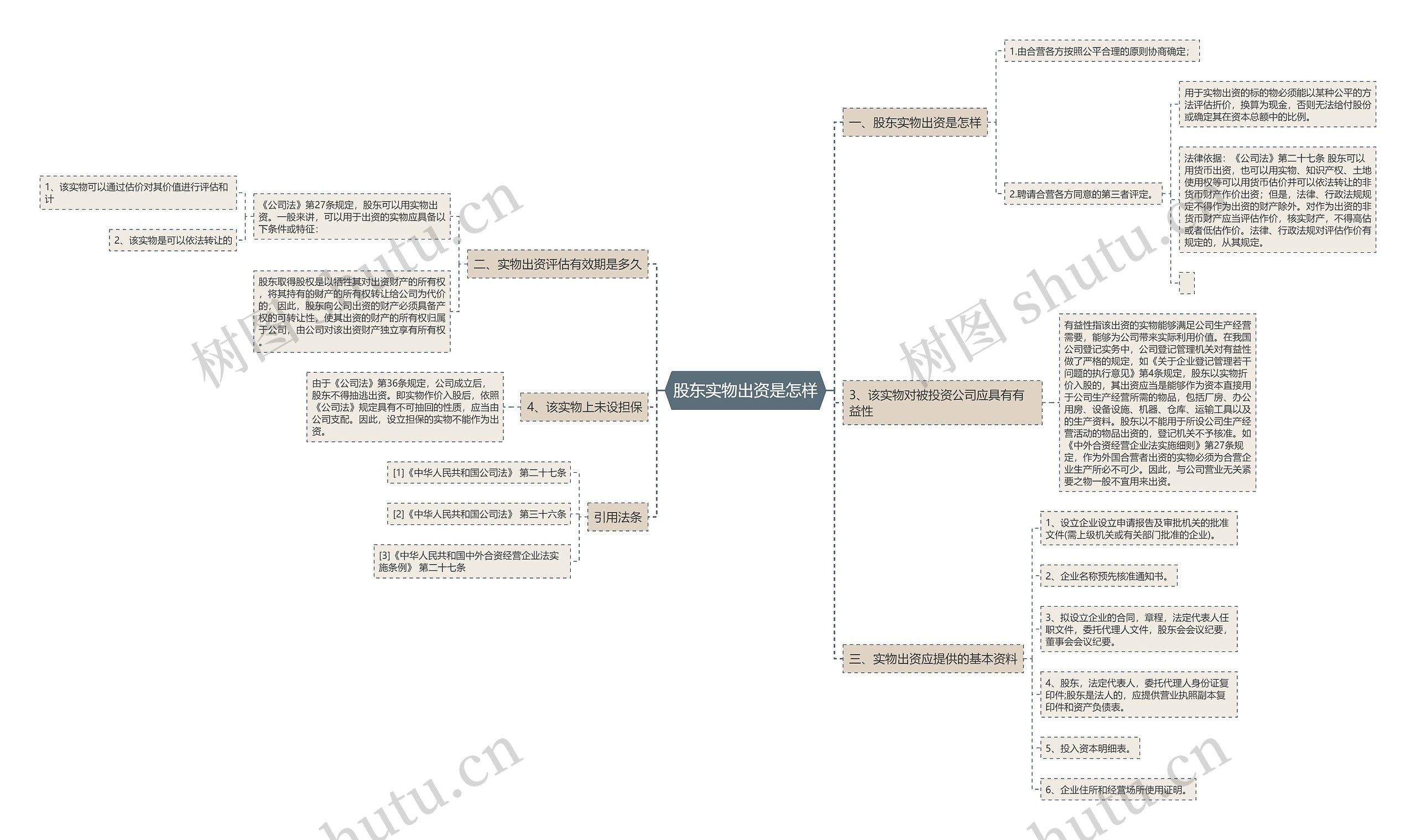 股东实物出资是怎样思维导图