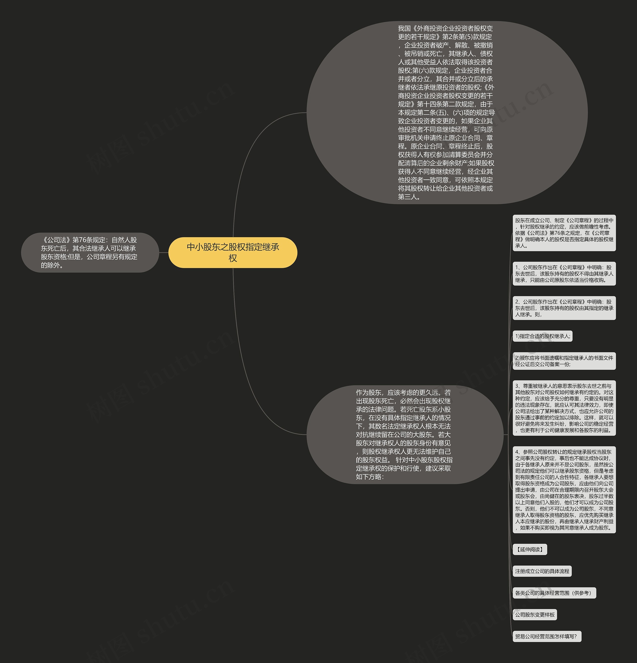 中小股东之股权指定继承权思维导图