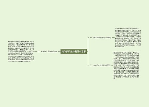 集体资产股份制什么意思