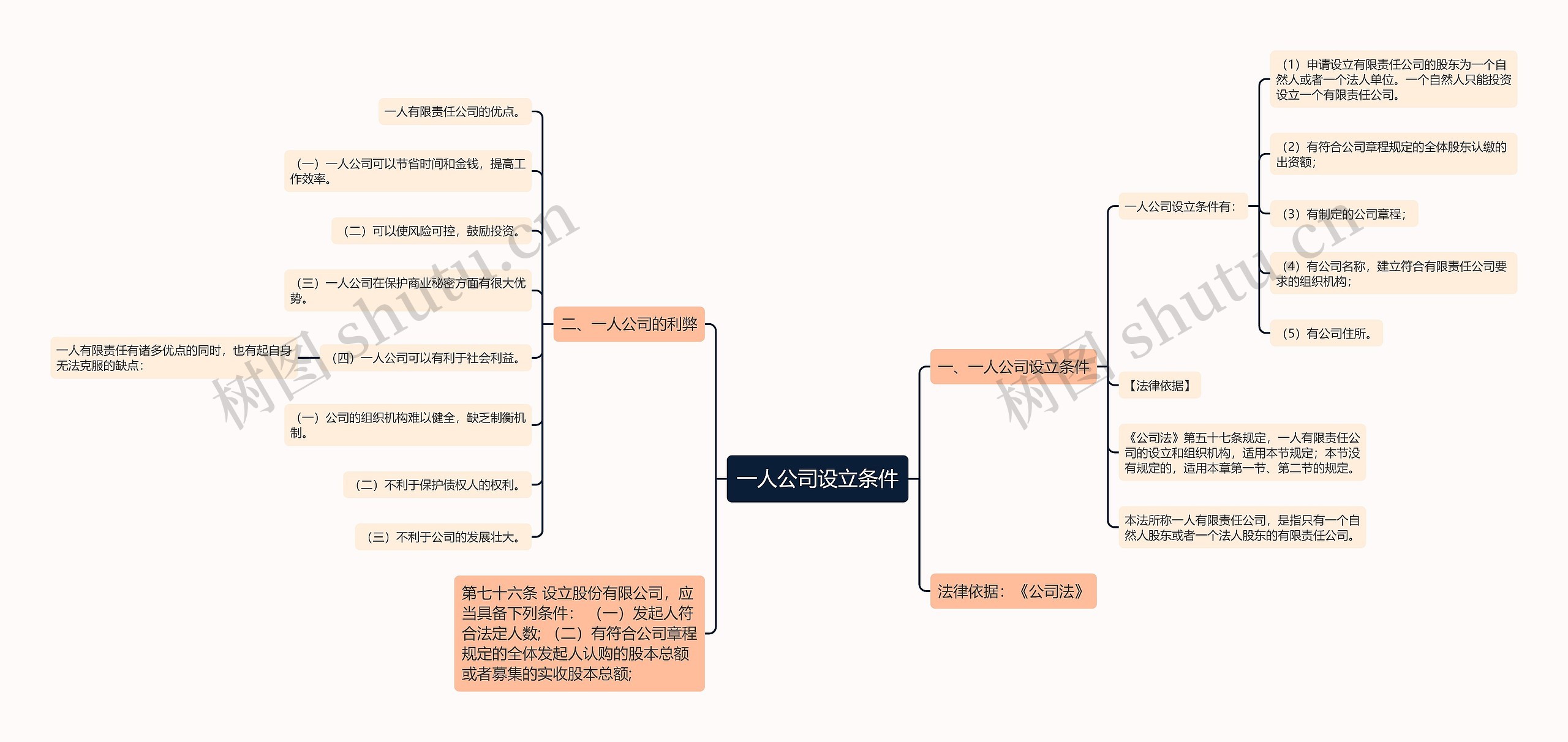 一人公司设立条件思维导图