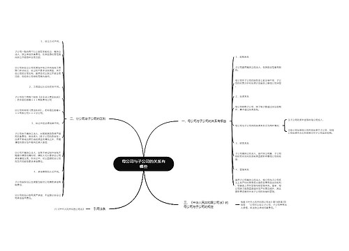 母公司与子公司的关系有哪些