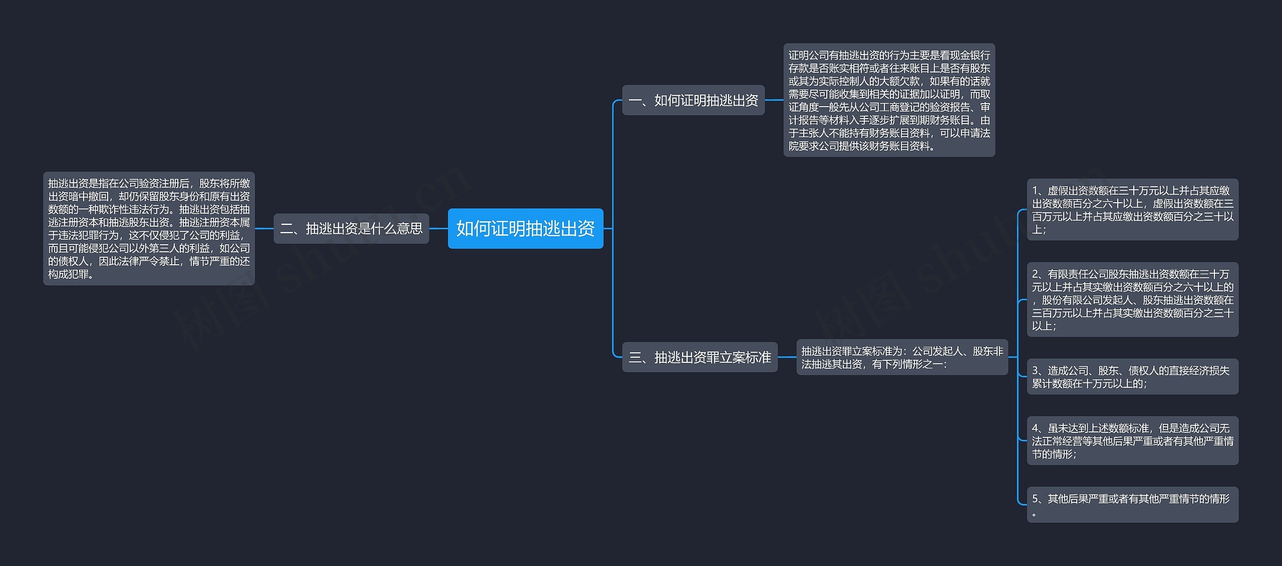 如何证明抽逃出资思维导图