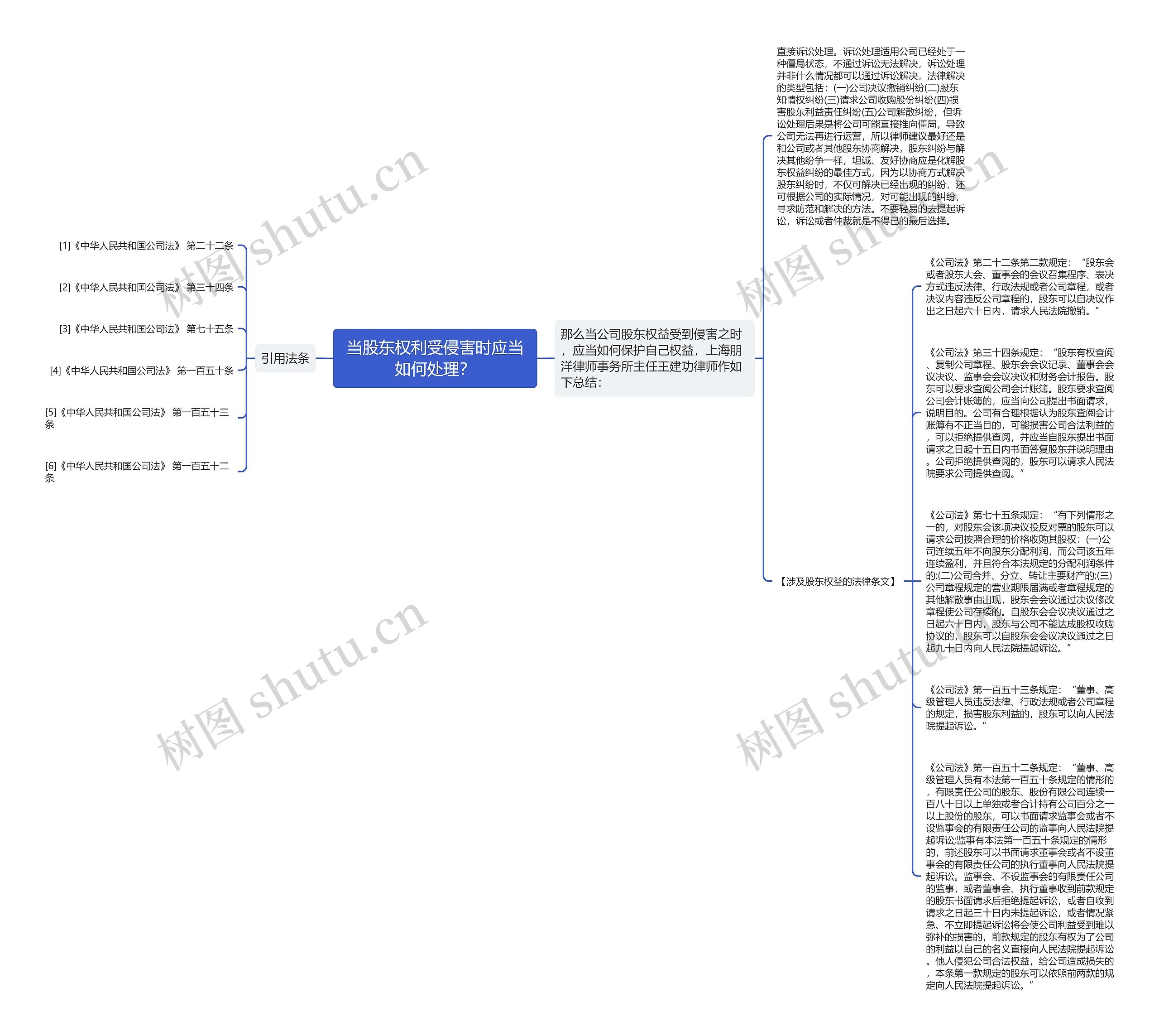 当股东权利受侵害时应当如何处理？思维导图