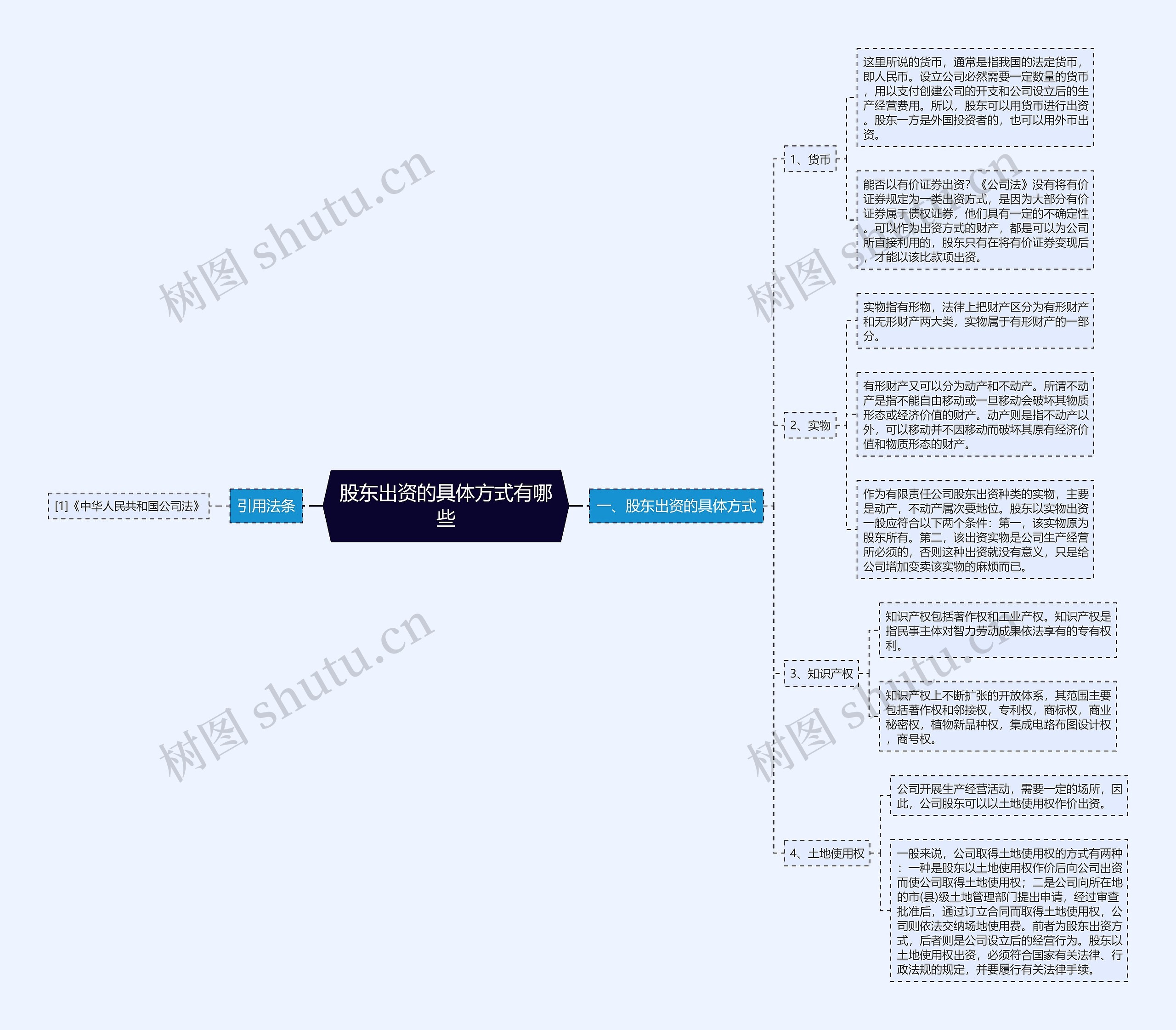 股东出资的具体方式有哪些思维导图